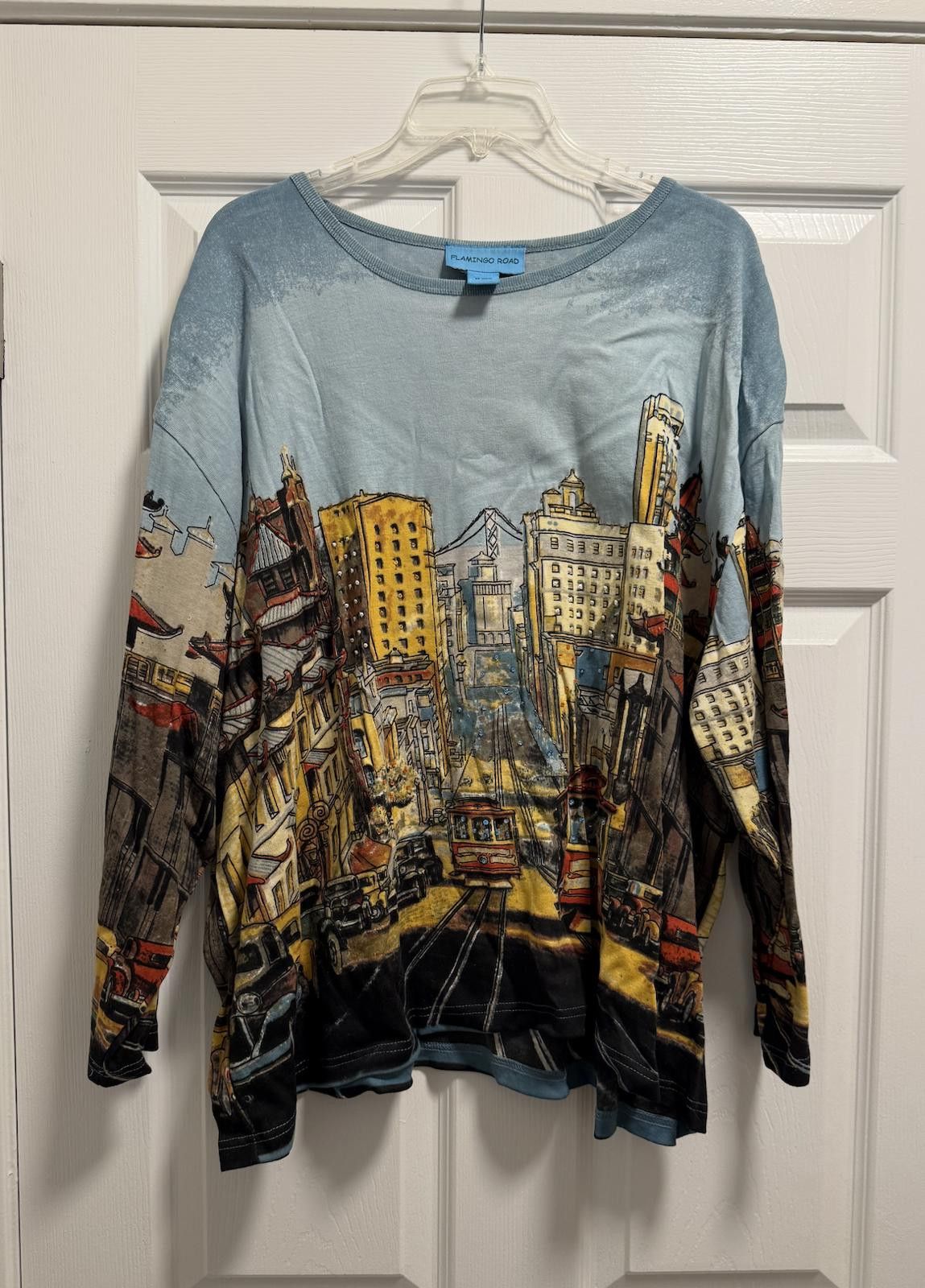Designer Blouse cardigan Flamingo San Francisco Cable Car Sweater 3X Size M / US 6-8 / IT 42-44 - 7 Thumbnail