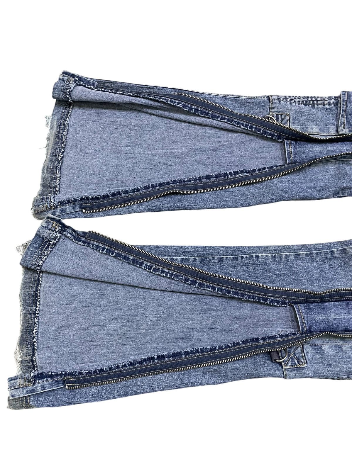 5351 POUR LES HOMMES × Tornado Mart Super Flared Vanilla Star Asymmetrical Cargo Denim Pants Size US 32 / EU 48 - 7 Thumbnail