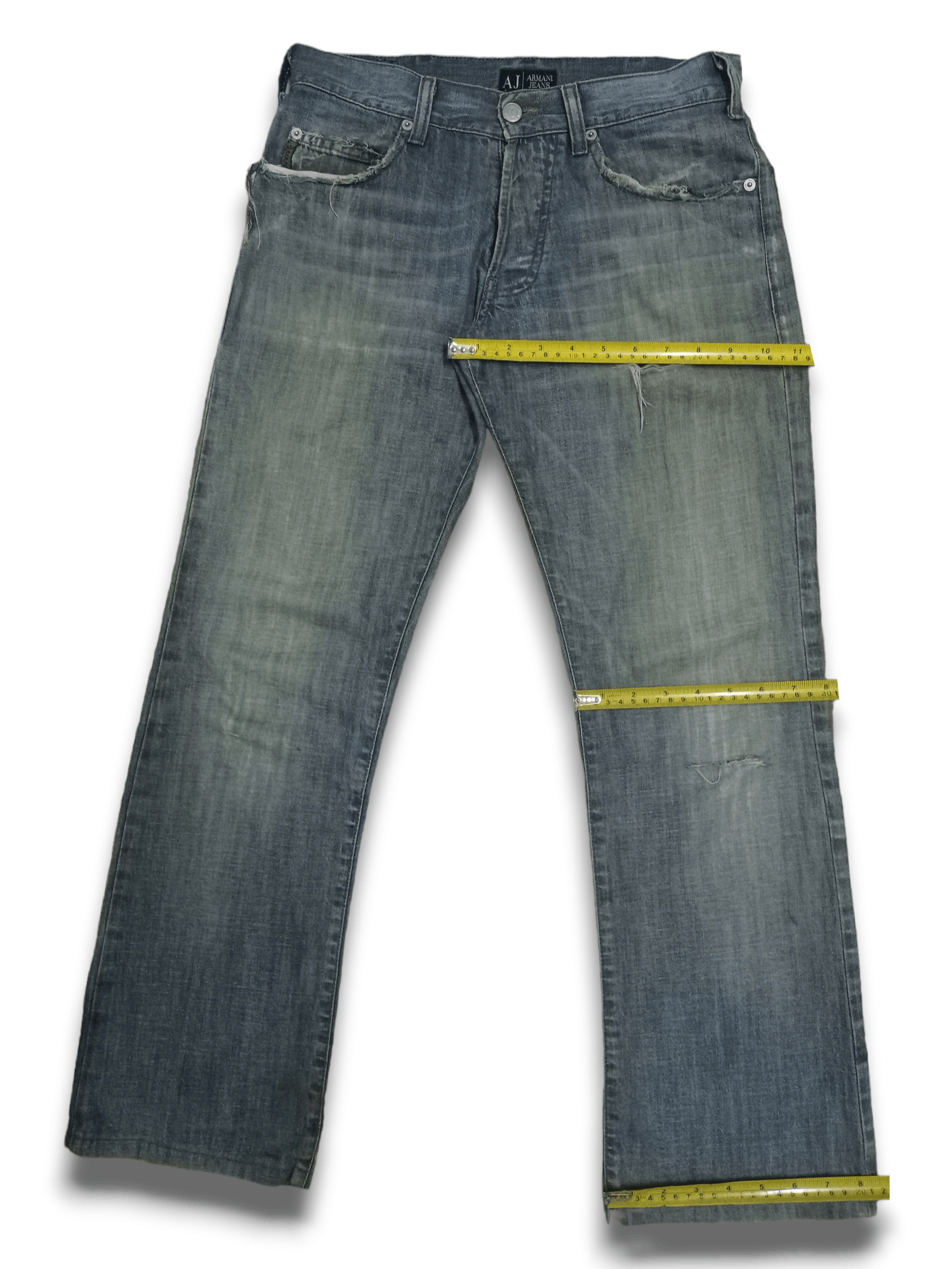 Armani Vintage Armani Distressed Flare Jeans Size US 30 / EU 46 - 13 Thumbnail