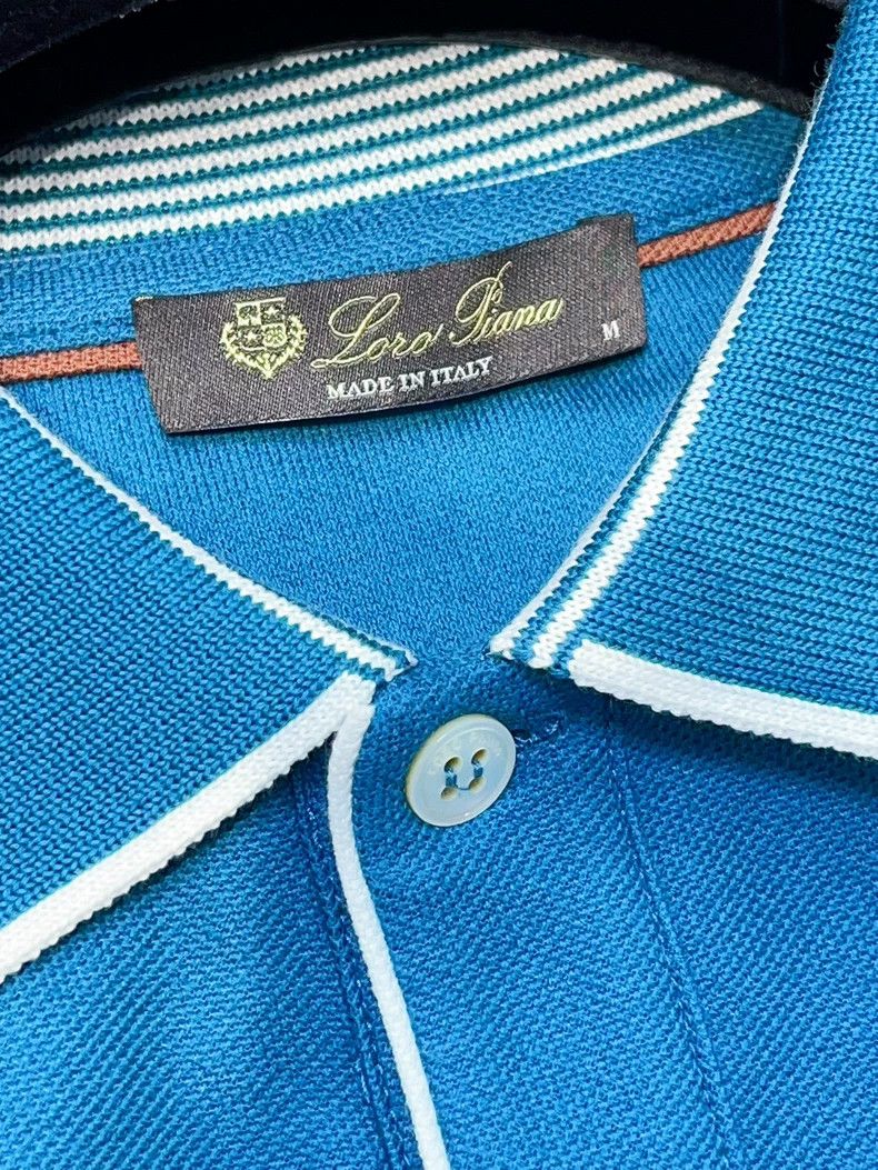 Loro Piana LORO PIANA Blue short-sleeved polo shirt Size US M / EU 48-50 / 2 - 4 Thumbnail
