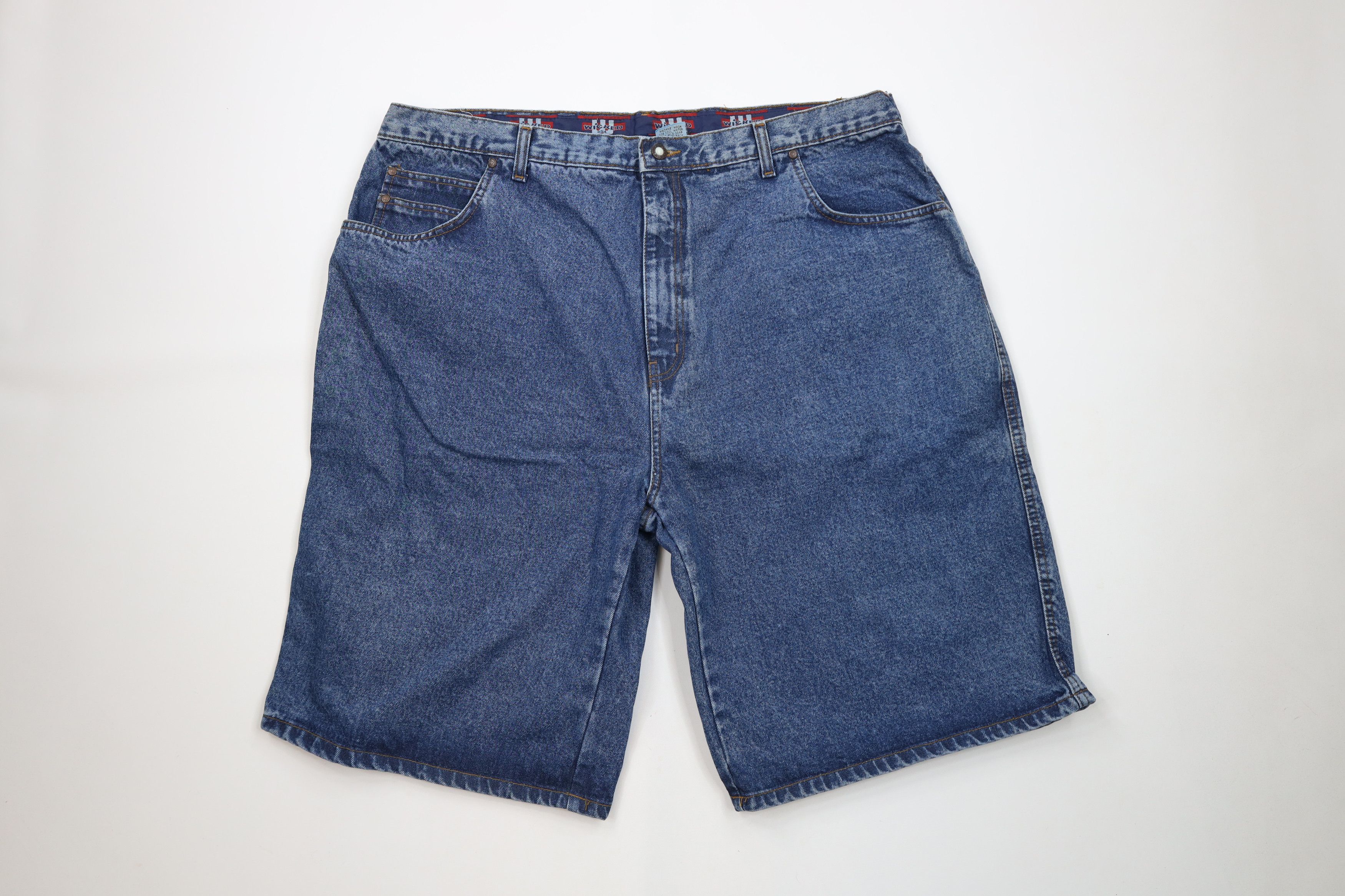 Vintage Deadstock Vintage 90s Streetwear Jean Shorts Jorts Blue Size US 44 / EU 60 - 1 Thumbnail