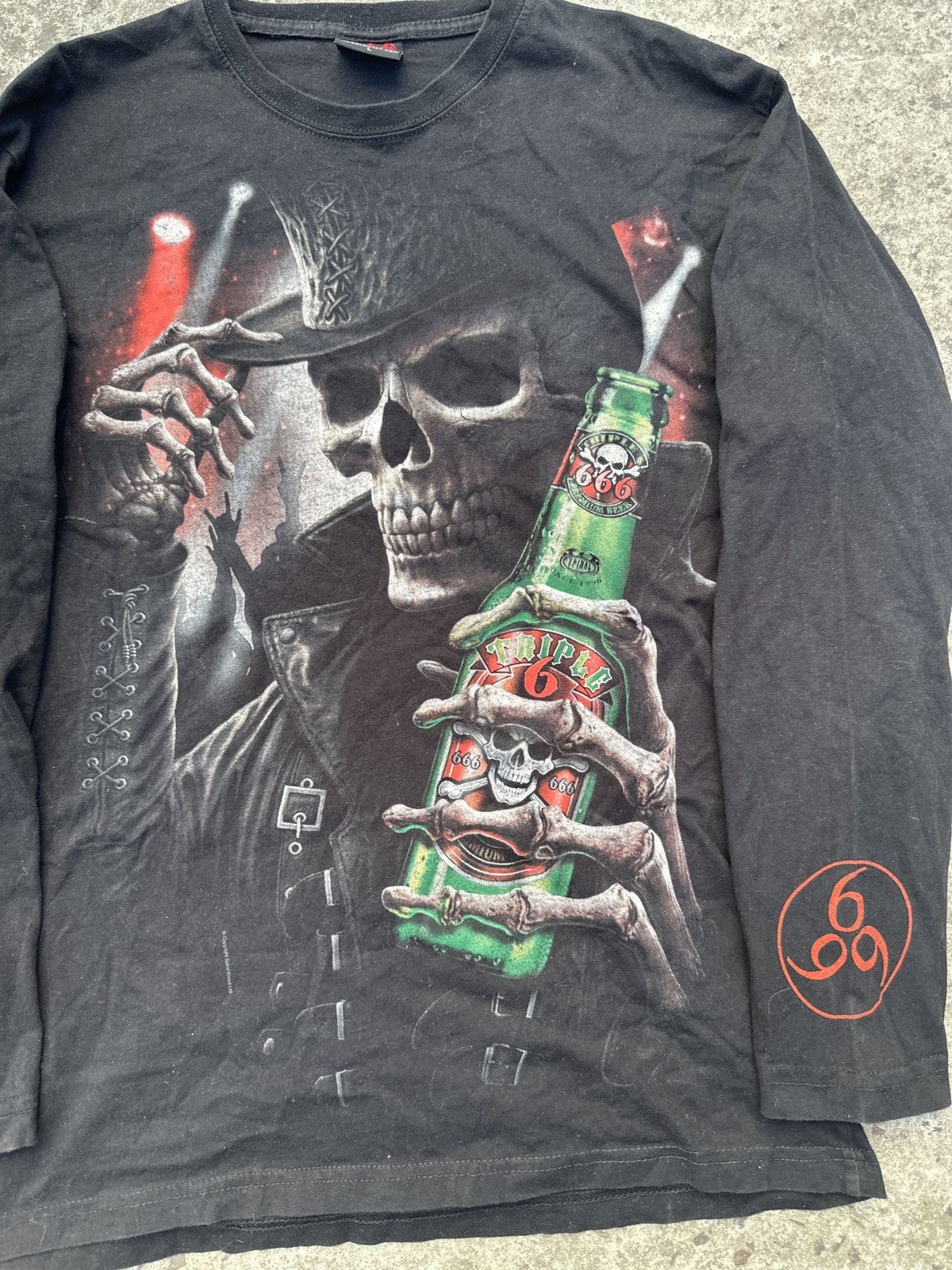 Designer Spiral Triple Beer 666 Long Sleeve Streetwear Vintage USA L Size US L / EU 52-54 / 3 - 4 Thumbnail
