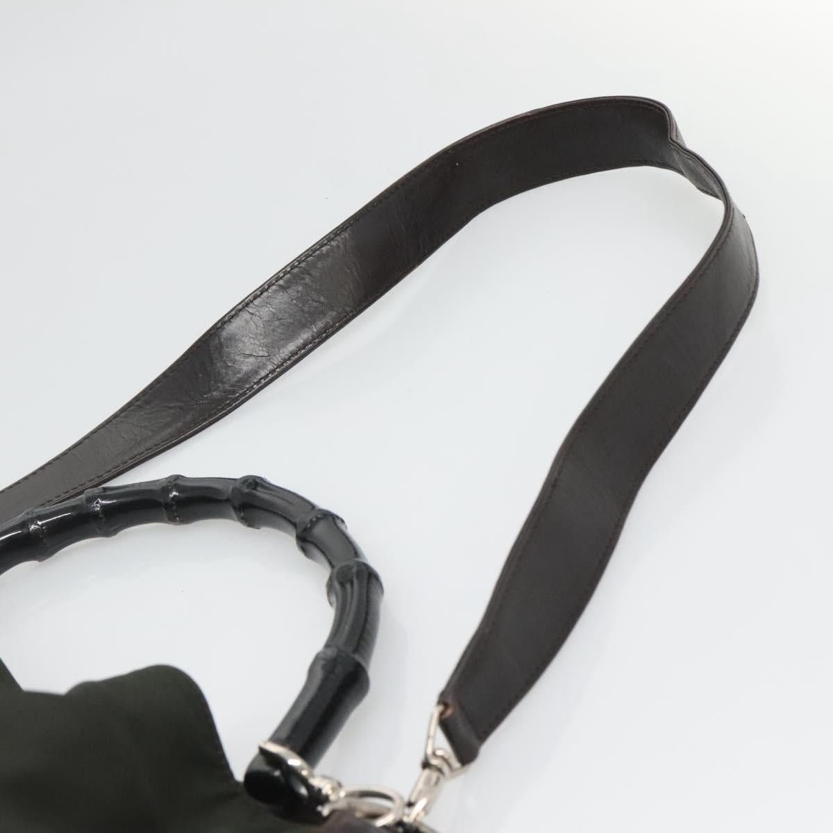 Gucci GUCCI Bamboo Hand Bag Nylon Khaki Silver 001 1577 001 1577 Size ONE SIZE - 10 Thumbnail