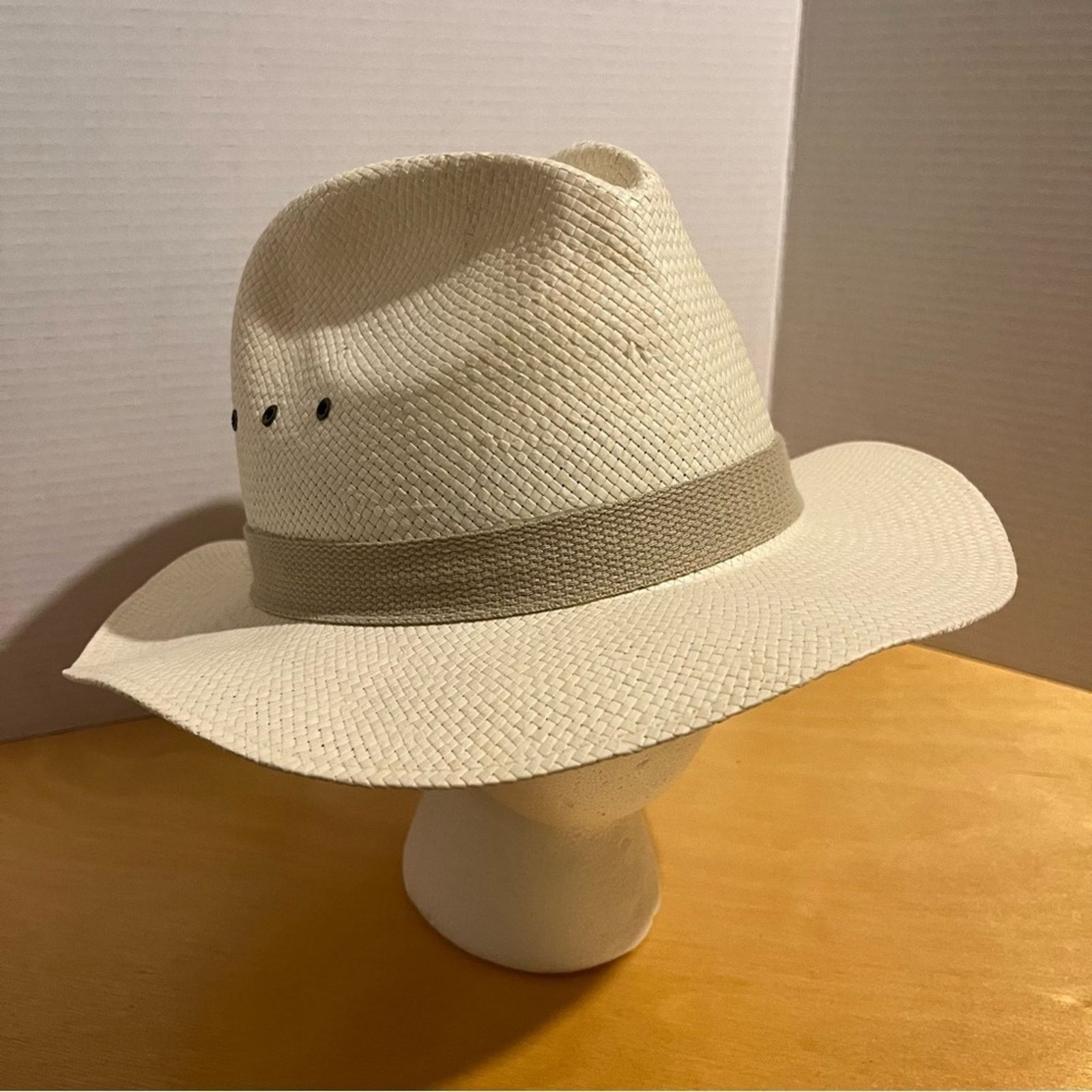 Dockers Docker's Safari Wide Brim Straw Hat Men’s Size Medium M Tan Size ONE SIZE - 1 Thumbnail