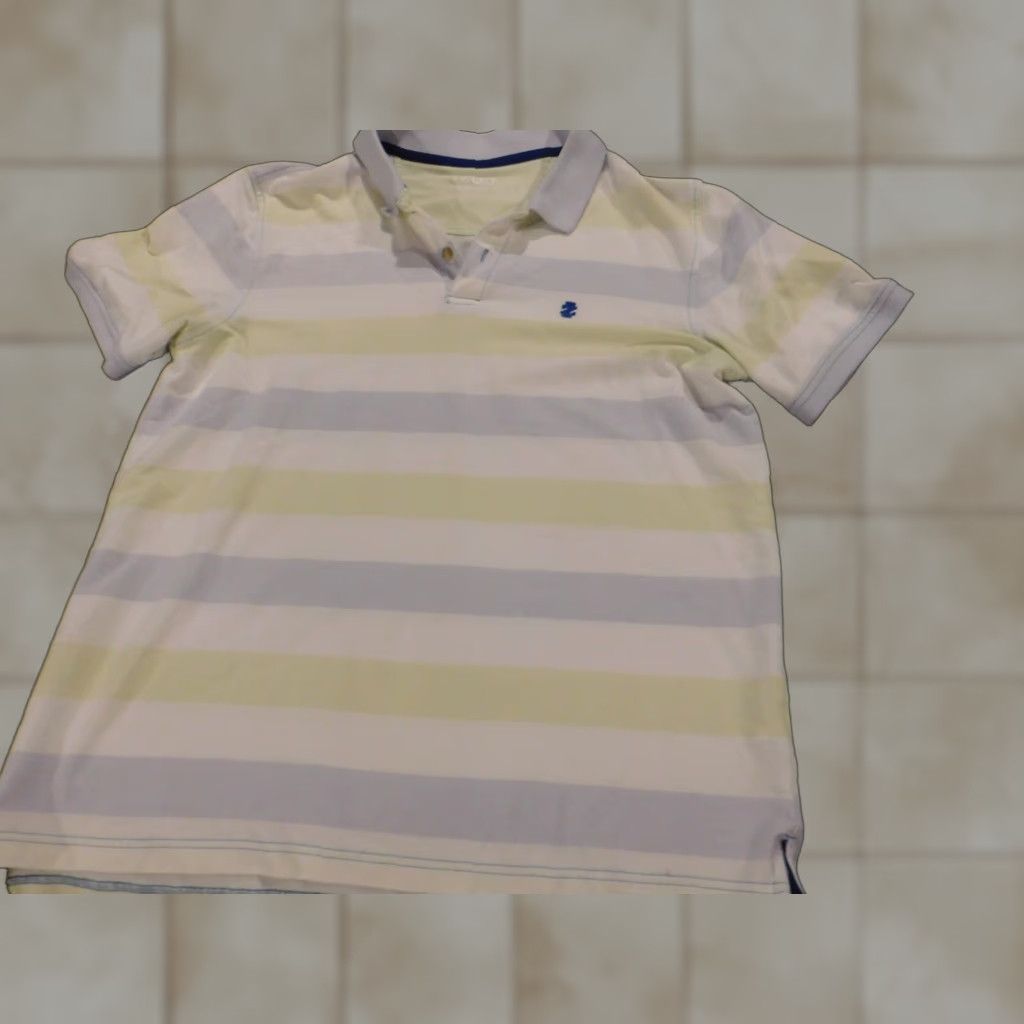 Izod Izod Polo Shirt L Blue Striped Stretch Cotton Knit Logo Short Sleeve Men Size US L / EU 52-54 / 3 - 1 Thumbnail