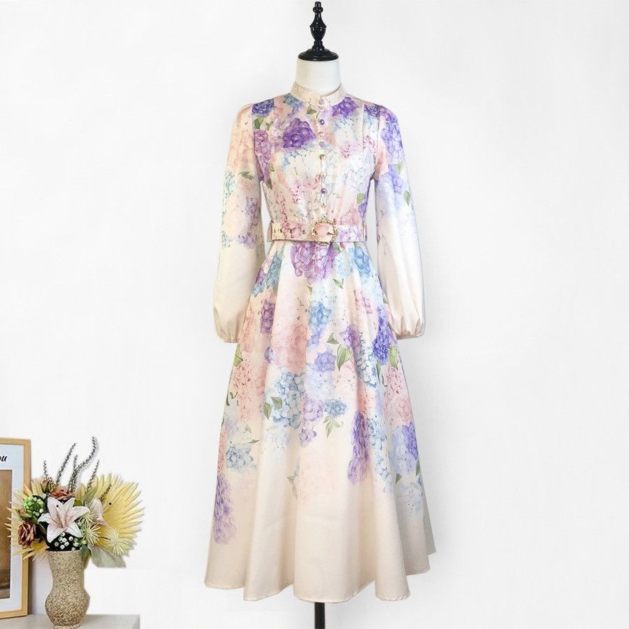 Zimmermann NWT Zimmermann Blue Floral Porcelain Midi Slip Dress Size M / US 6-8 / IT 42-44 - 1 Thumbnail
