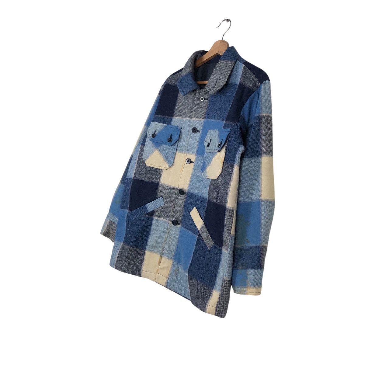 Flannel 📌Vintage Wool Button Jacket R. Brown Tartan Design Check Size US M / EU 48-50 / 2 - 3 Thumbnail