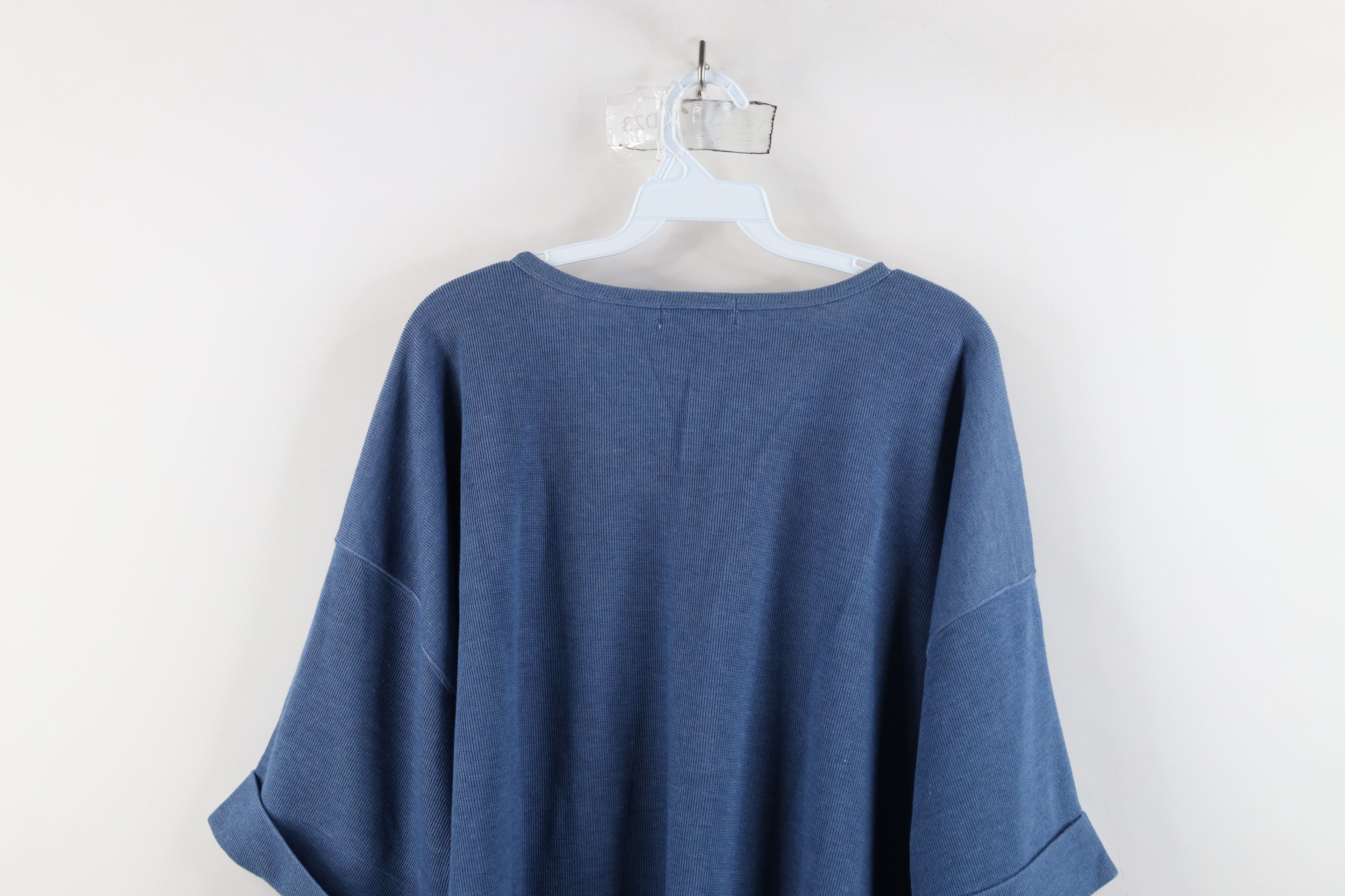 Express × Vintage Vintage 90s Express Baggy Thermal Ribbed Knit T-Shirt Blue Size L / US 10 / IT 46 - 12 Thumbnail