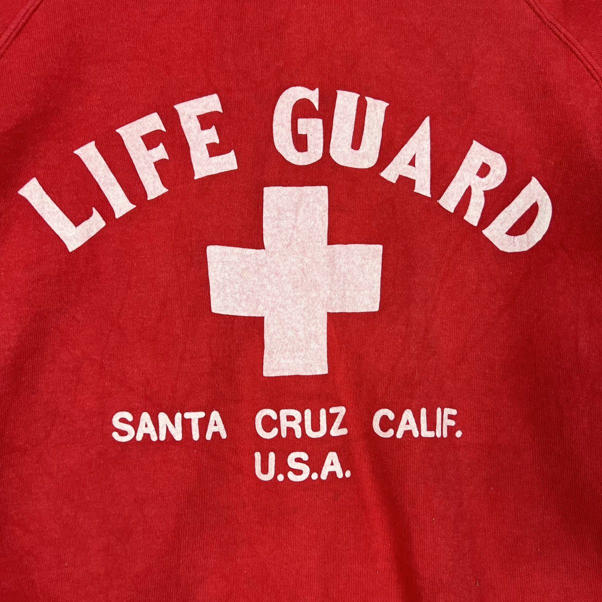 Vintage Vintage 80's LIFE GUARD Santa Cruz SS Sweatshirt #3945-C180 Size US M / EU 48-50 / 2 - 4 Thumbnail