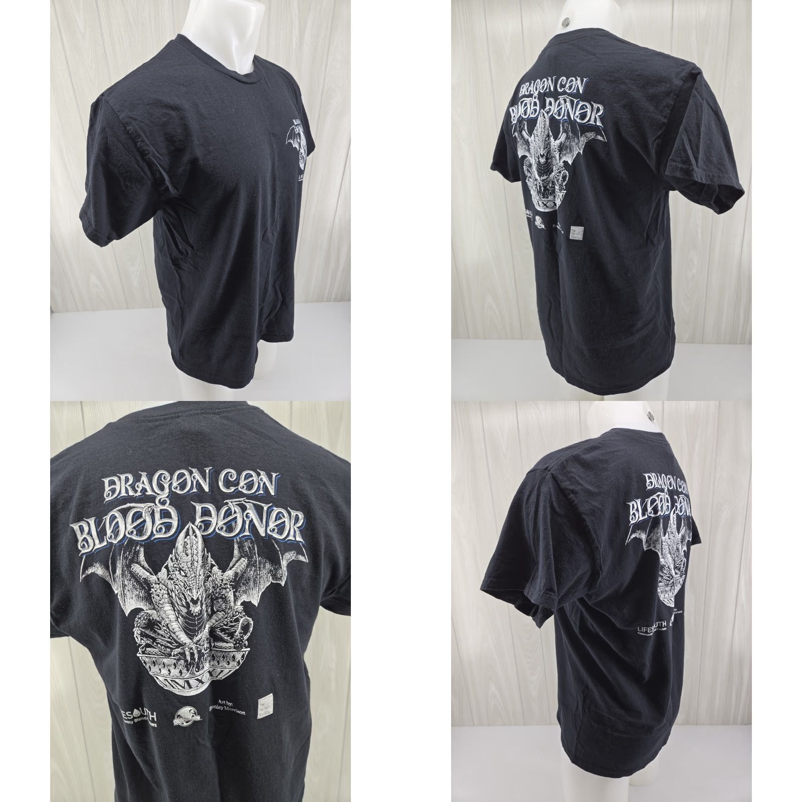 Gildan DRAGON CON BLOOD DONOR ATLANTA 2022 T-SHIRT ADULT LARGE T-Shirt Black Cotton Gildan Men Short Sleeve Crew Neck Regular Vintage: No Event Theme 90s? Size US L / EU 52-54 / 3 - 8 Thumbnail