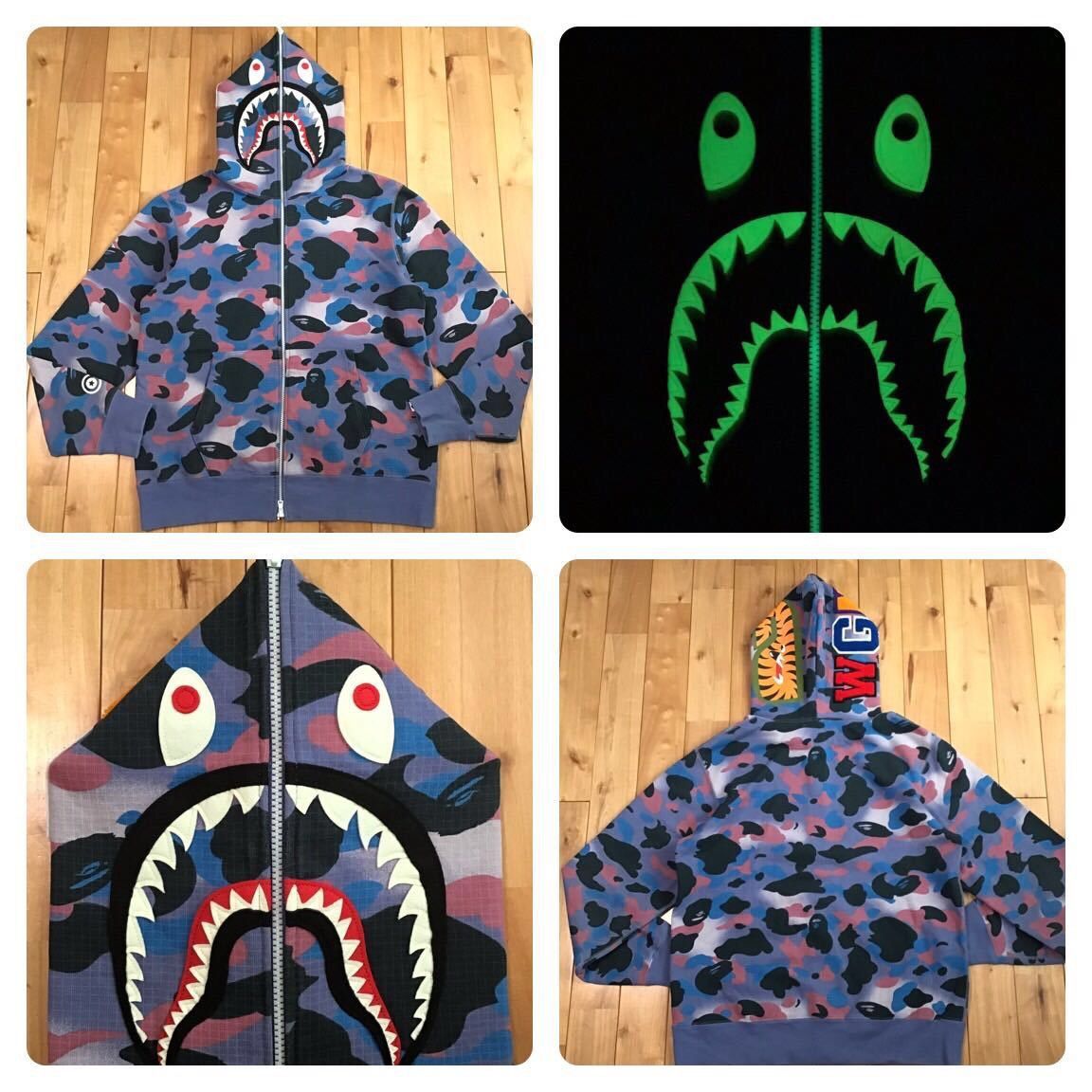 Bape Grid Camo Shark Full Zip Hoodie | Grailed