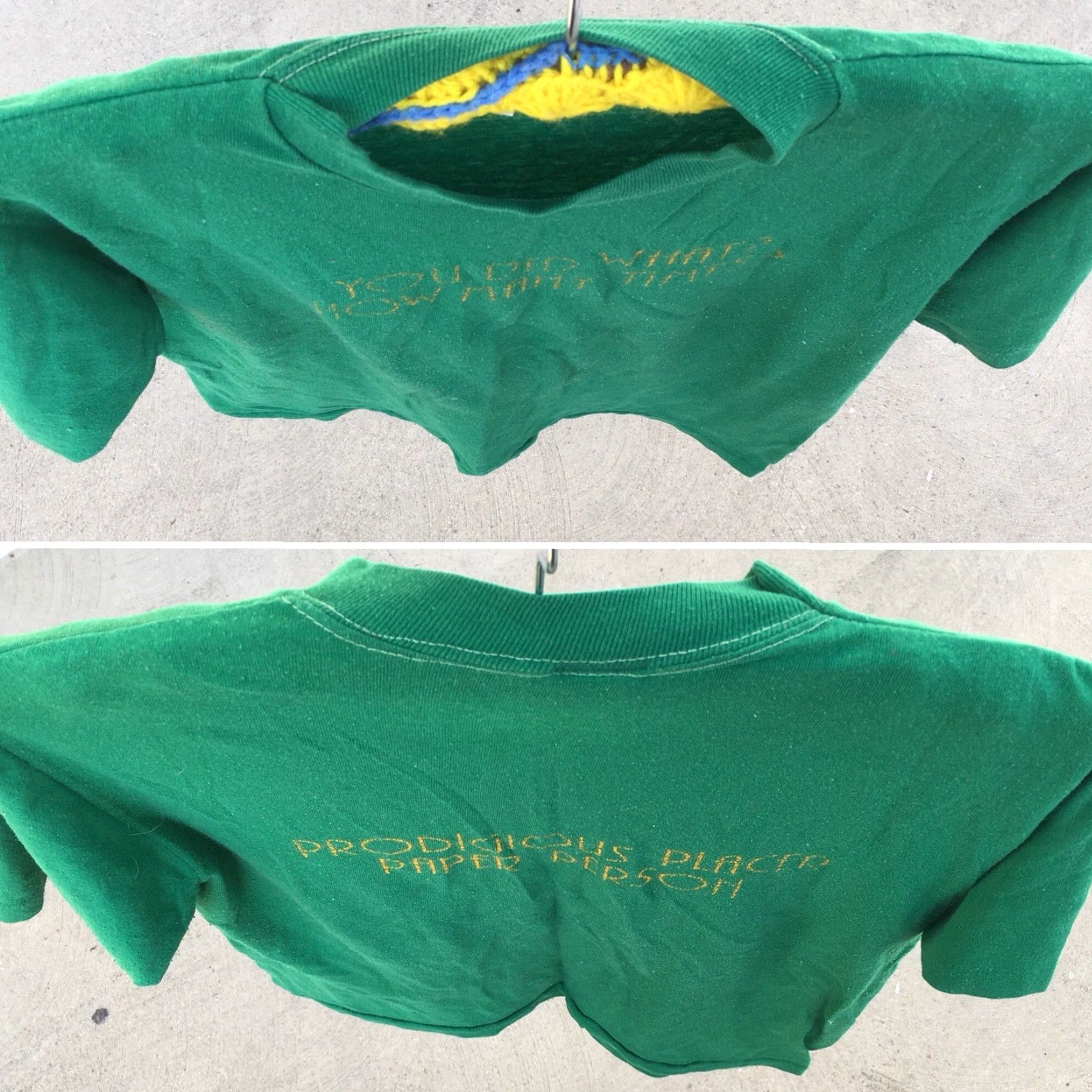 Vintage VINTAGE Gulf Coast Sportswear Prodigious Placer Paper Person/You Did What? How Many Times? M T-Shirt Green 1980s Men Graphic Tee Size US M / EU 48-50 / 2 - 4 Thumbnail