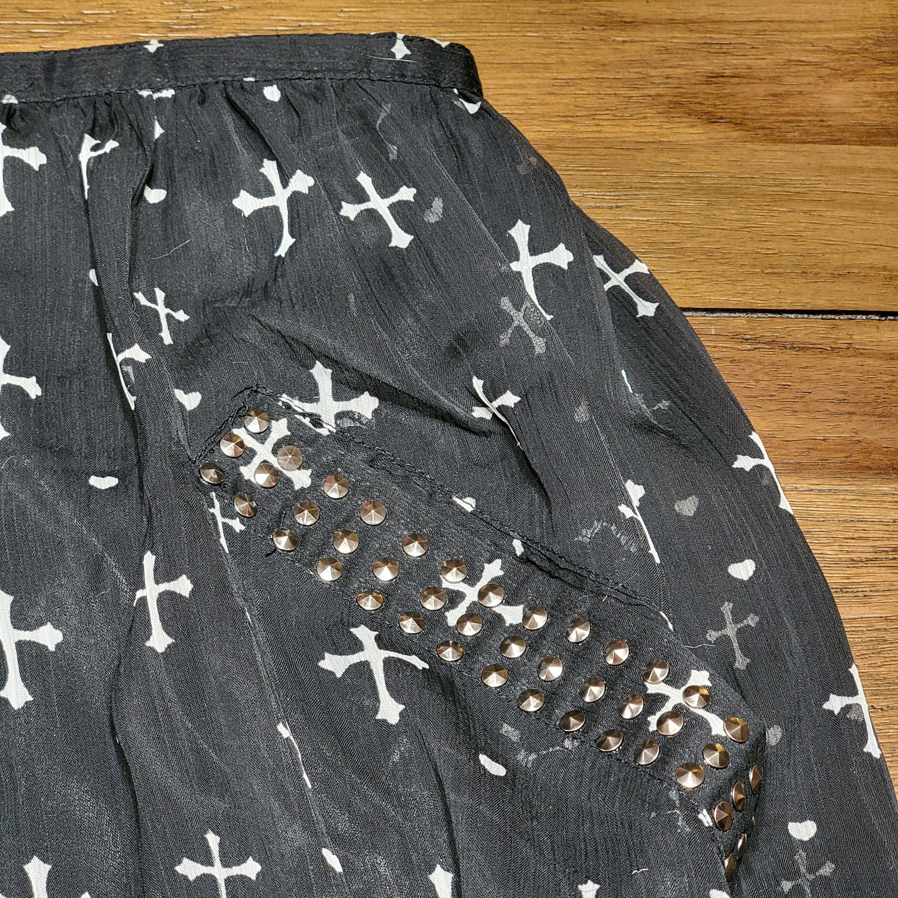 Other Flutterbye Full Sheer Black Cross Skirt w/ Pockets - Size 3X Size 38" / US 16 / IT 52 - 3 Thumbnail