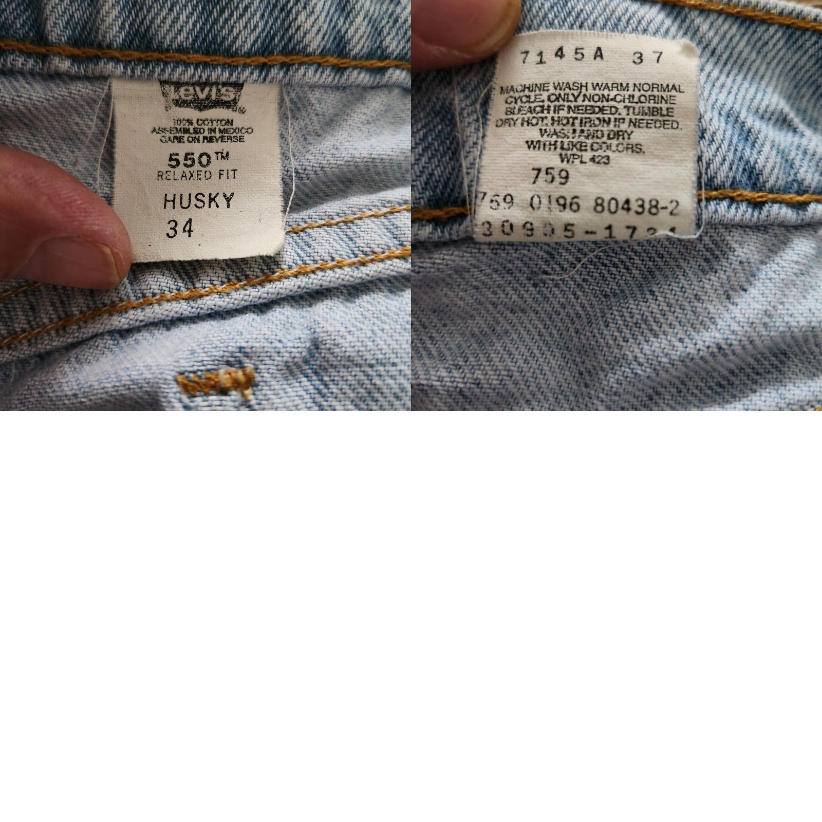 Levi's VINTAGE Levis 550 Relaxed Fit Orange Tab Shorts 34 Men Light Blue Bermuda 90s Jorts Mens Size US 34 / EU 50 - 9 Thumbnail