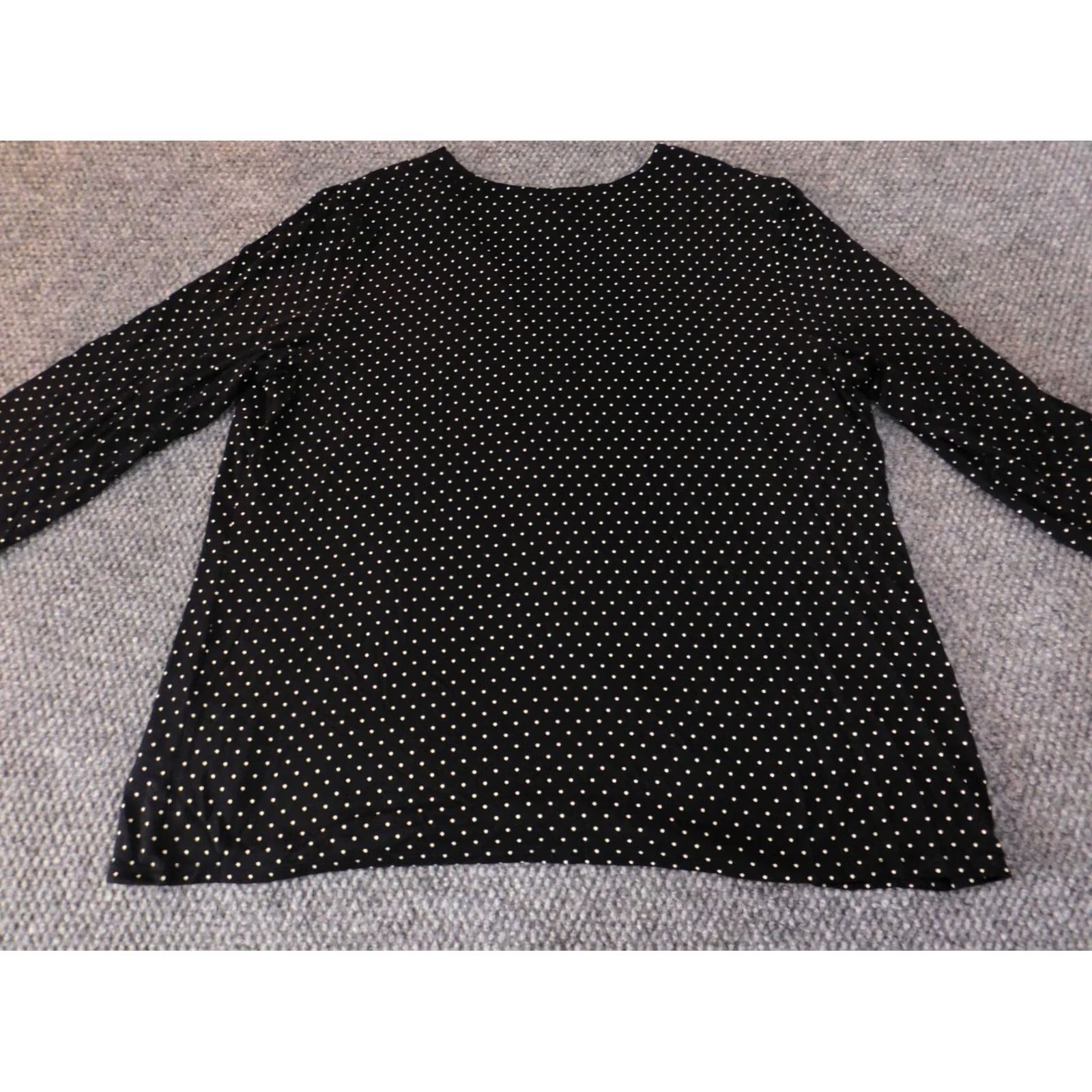 Vintage Chicos Blouse Size 3 black pullover womens dots stretch classic top Size XS / US 0-2 / IT 36-38 - 7 Thumbnail