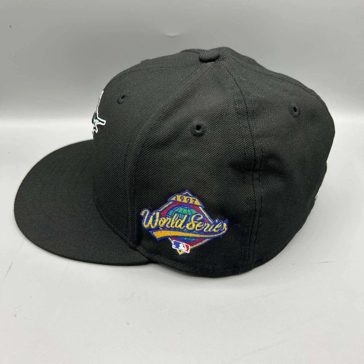 New Era Florida Marlins Hat Men 7 3/8 Black Gray MLB Fitted Cap Wool Size ONE SIZE - 5 Thumbnail