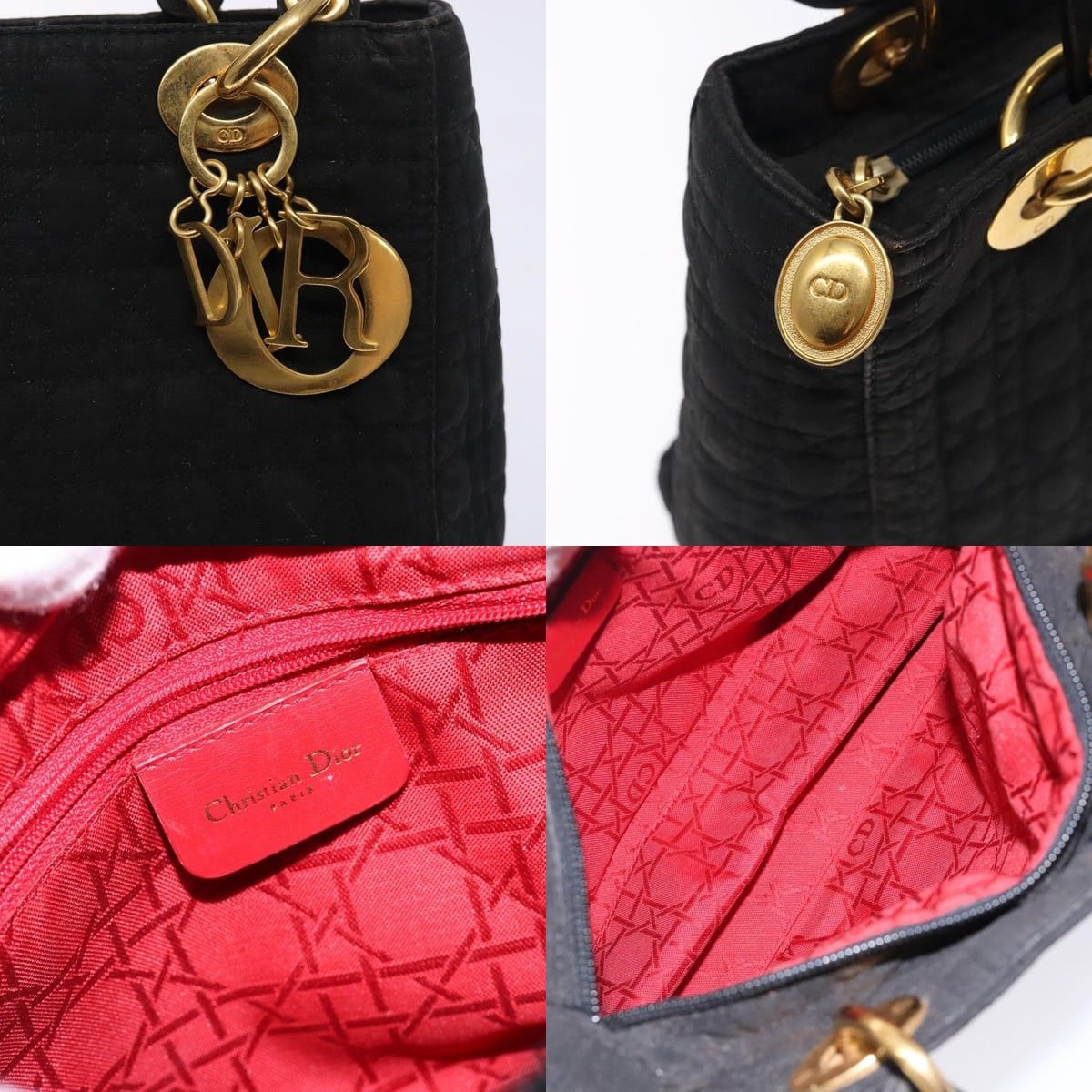 Dior DIOR Canage Hand Bag Nylon Black Gold Size ONE SIZE - 11 Thumbnail