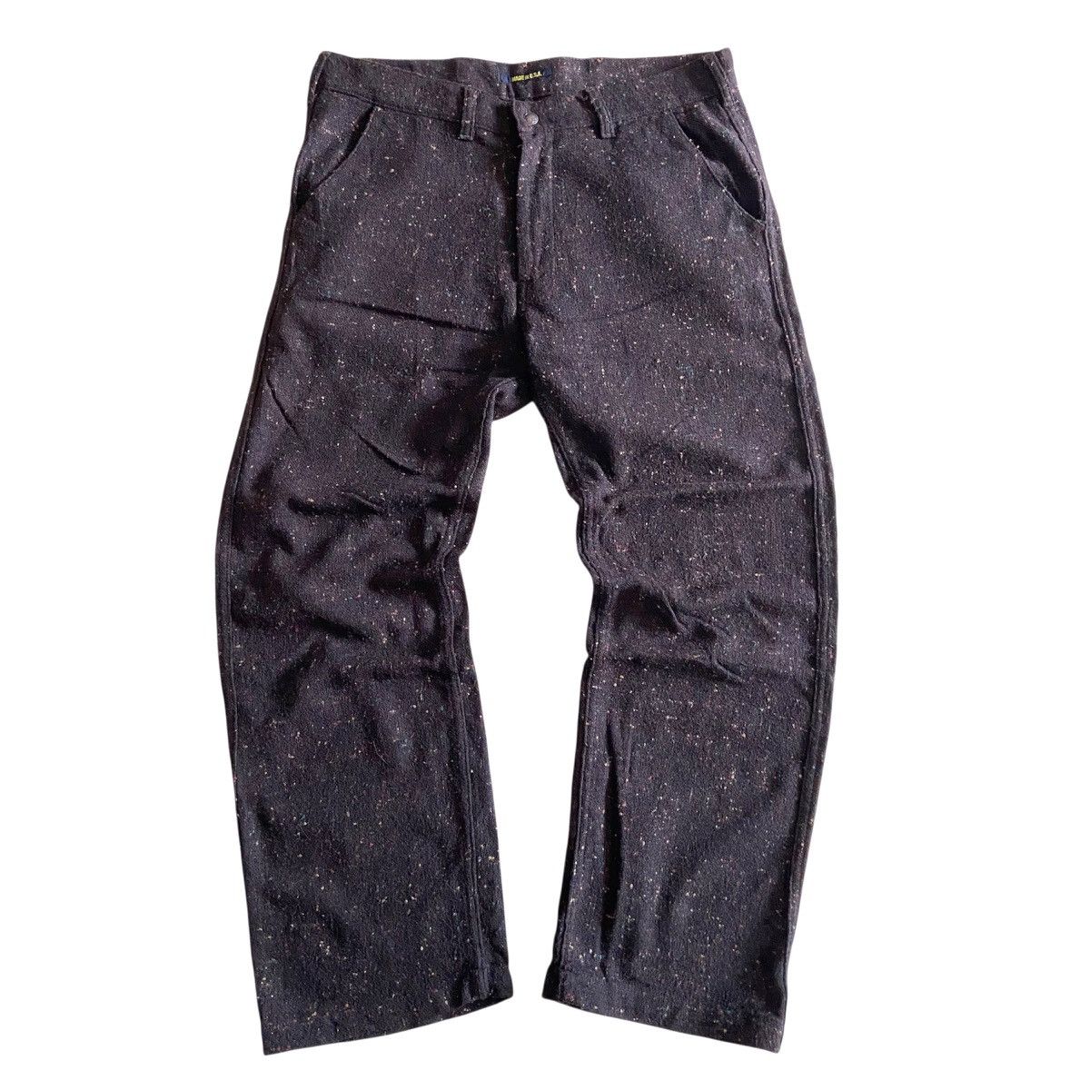 Vintage High! Standard Wool Nep Speckled Donegal Tweed Trousers Size US 34 / EU 50 - 1 Thumbnail