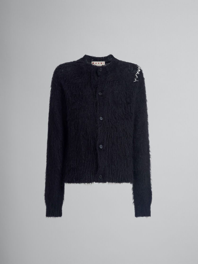 o1f1d3z0126 Brushed Mohair Cardigan in Navy