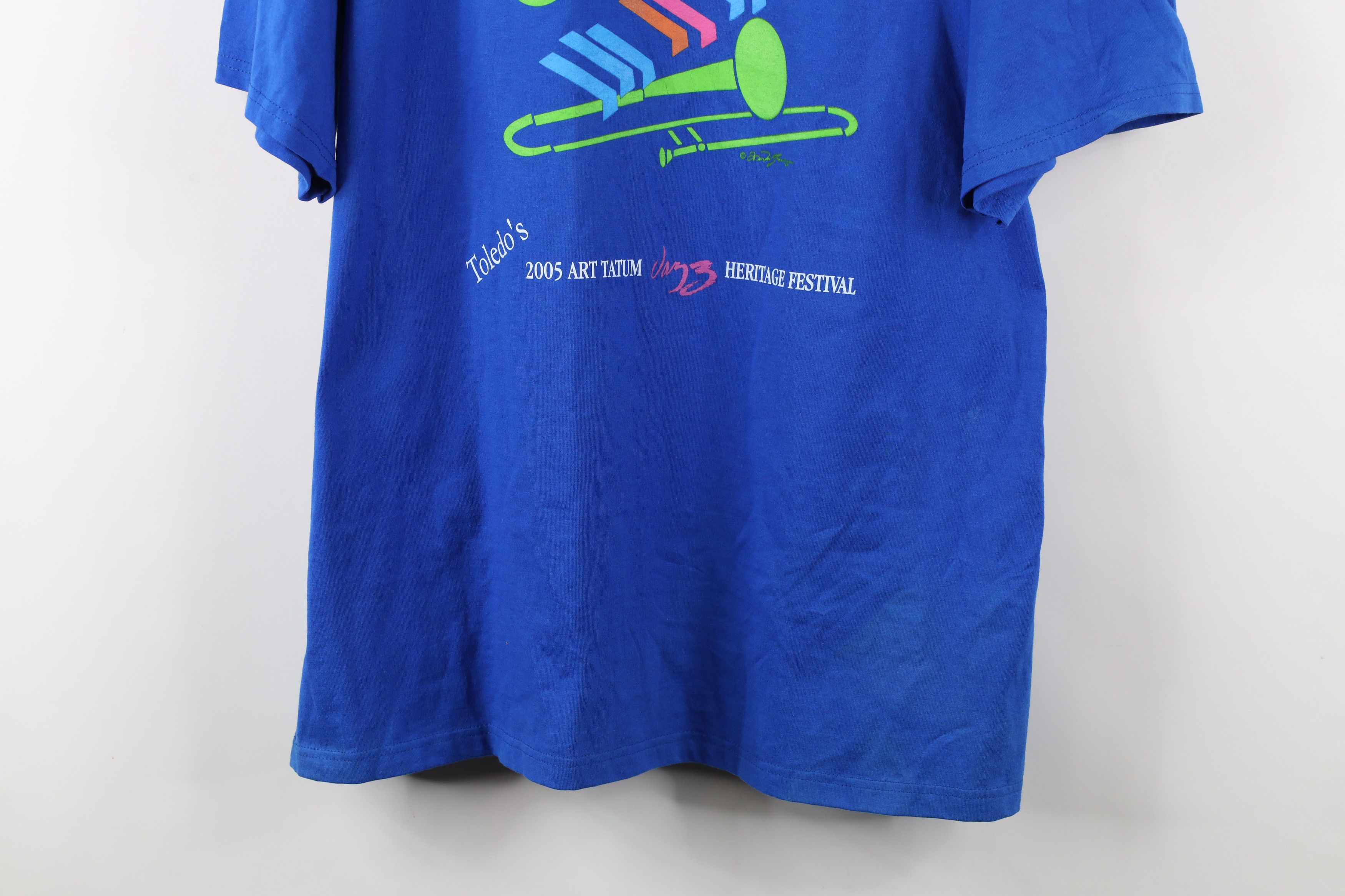 Vintage Vintage Y2K Art Tatum Jazz Heritage Festival T-Shirt Blue Size US XXL / EU 58 / 5 - 3 Thumbnail