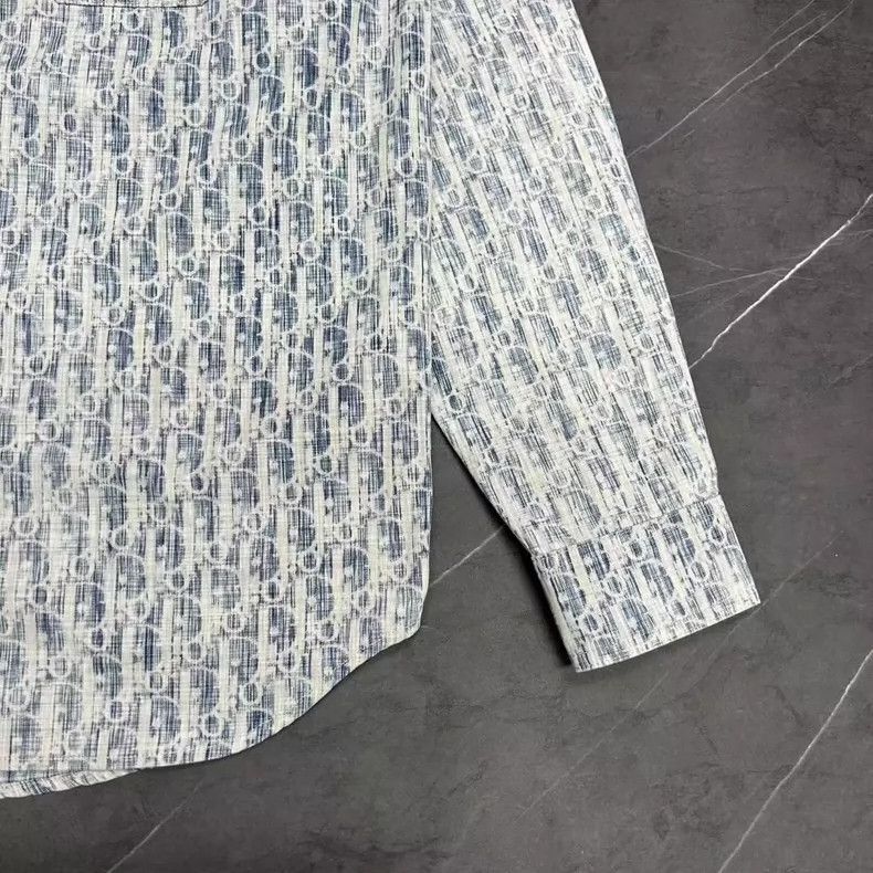 Dior Dior Denim Shirt with Full Print Logo-2505 Size US M / EU 48-50 / 2 - 5 Thumbnail