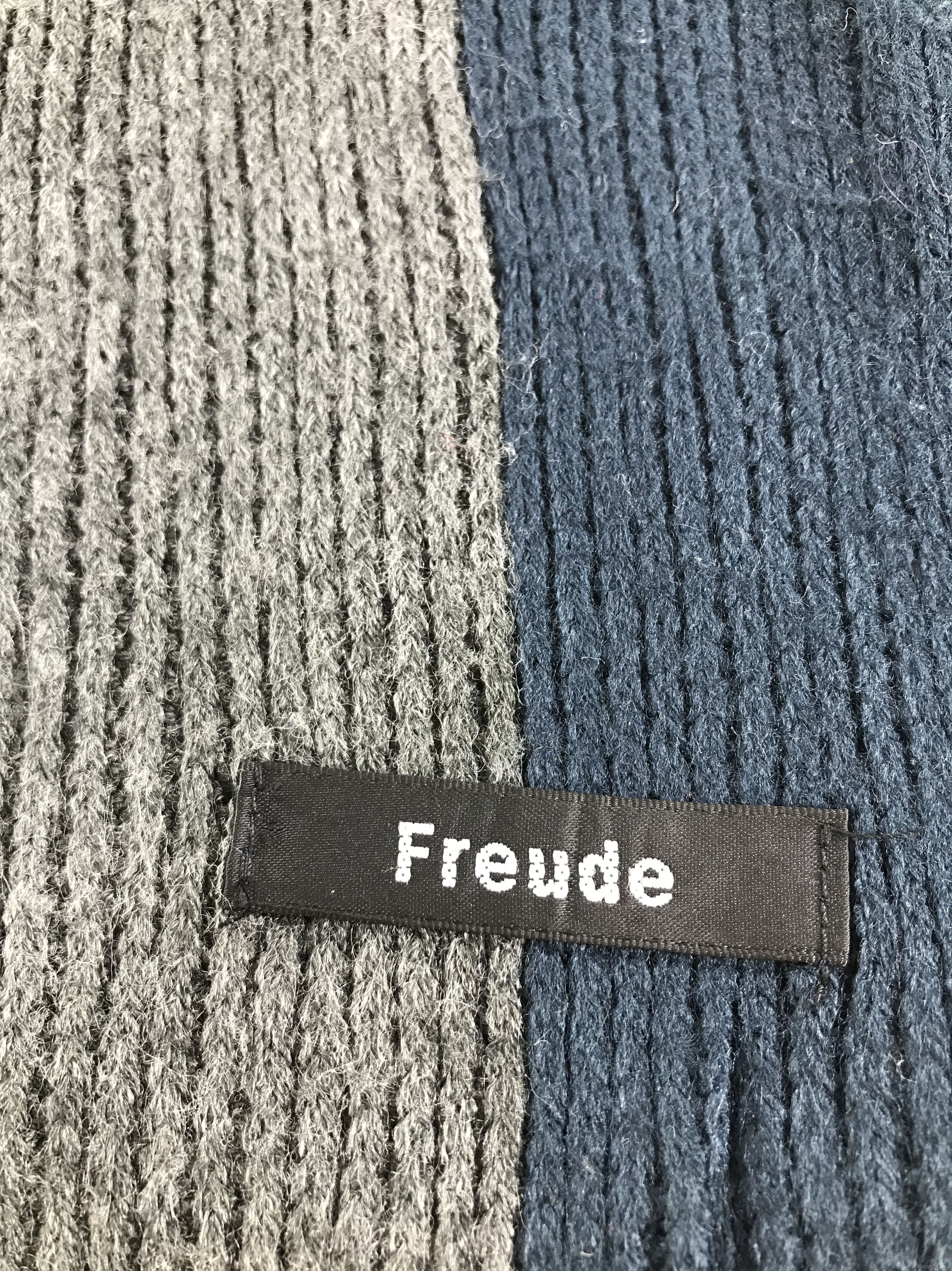 Vintage Freude Stripes Knit Wool Scarf Muffler V171 Size ONE SIZE - 4 Thumbnail