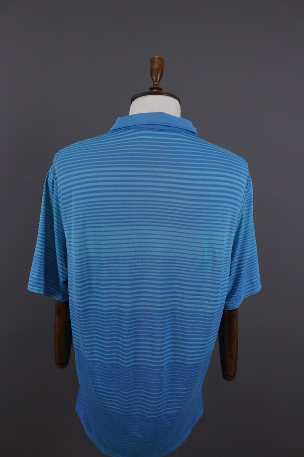 Nike Nike Golf Dri Fit Blue Striped Tennis Polo Shirt Size L Size US L / EU 52-54 / 3 - 7 Thumbnail