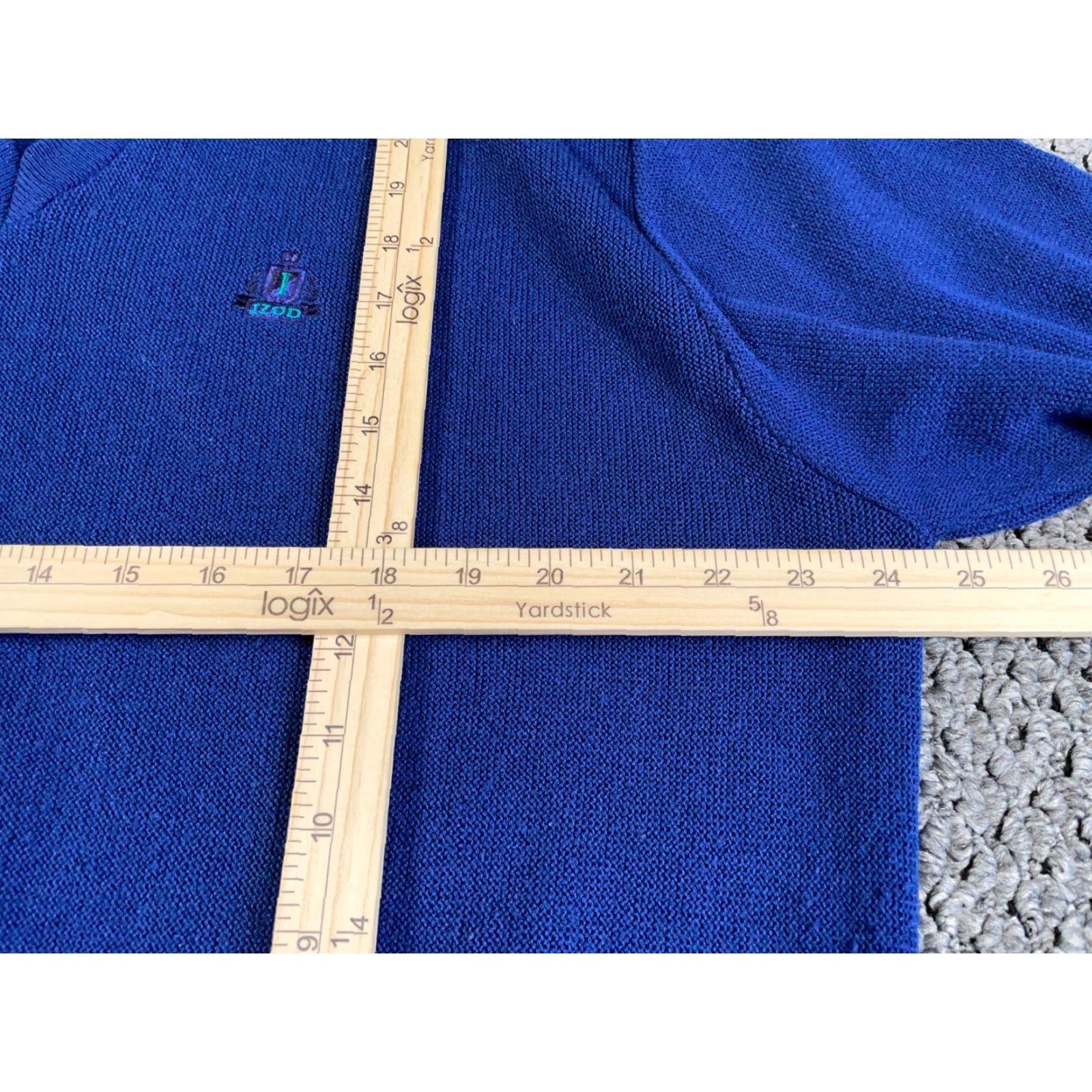 Izod VTG 80s IZOD V-Neck Sweater Adult XL Blue Lightweight Knit USA Made Preppy Size US XL / EU 56 / 4 - 5 Thumbnail