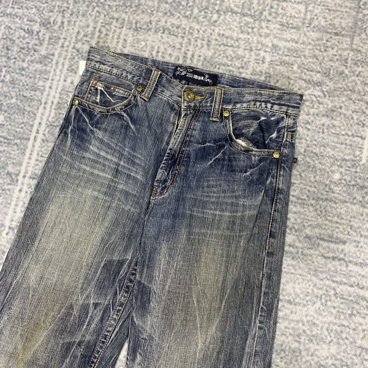 Japanese Brand × Vintage Sick☠️ Oririn Acid Wash Jeans Punk 90s Size US 30 / EU 46 - 5 Thumbnail