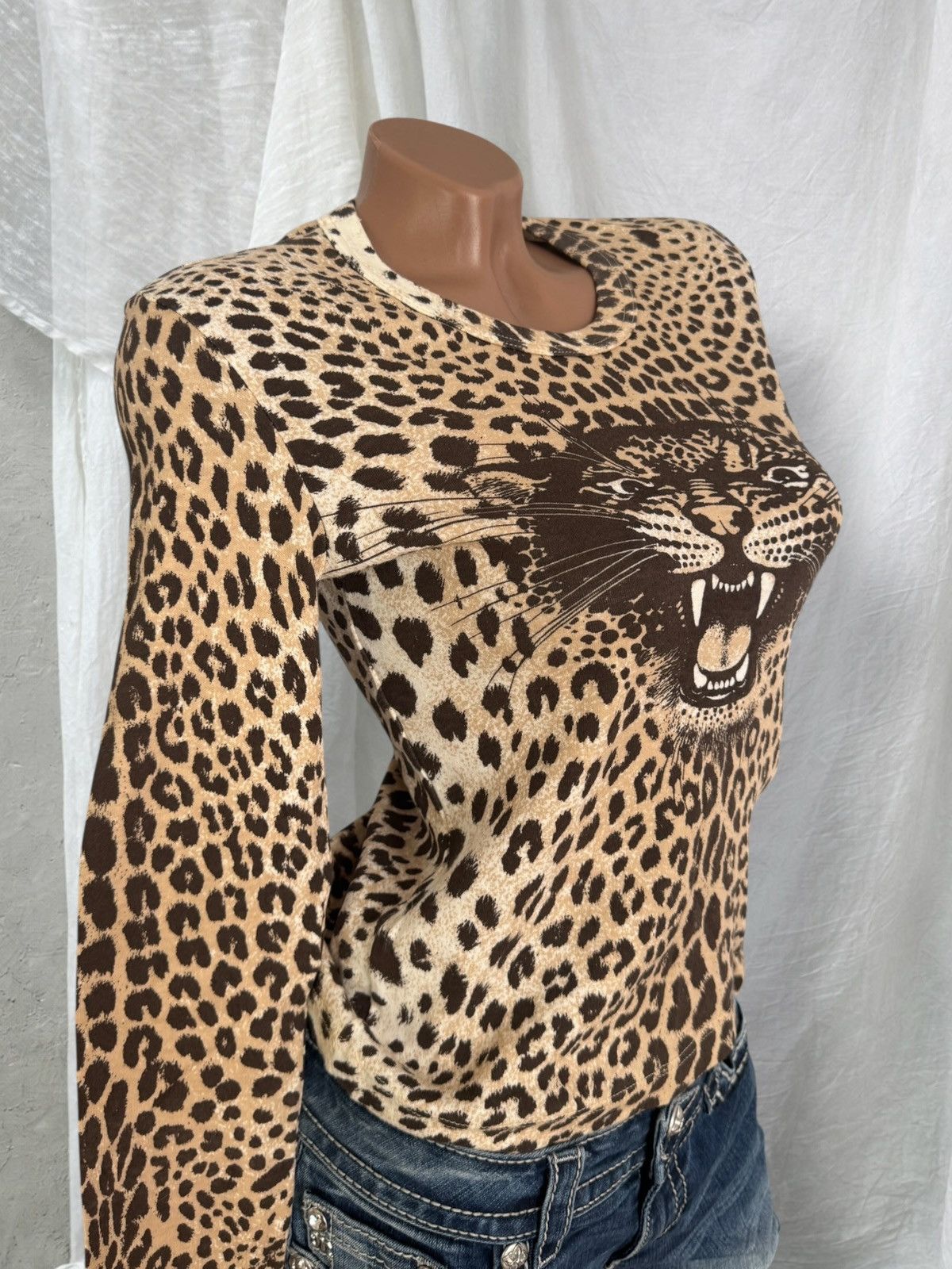 Hysteric Glamour 2000’s Aesthetic Super Sexy Leopard Printed Long Sleeve Top Size S / US 4 / IT 40 - 3 Thumbnail