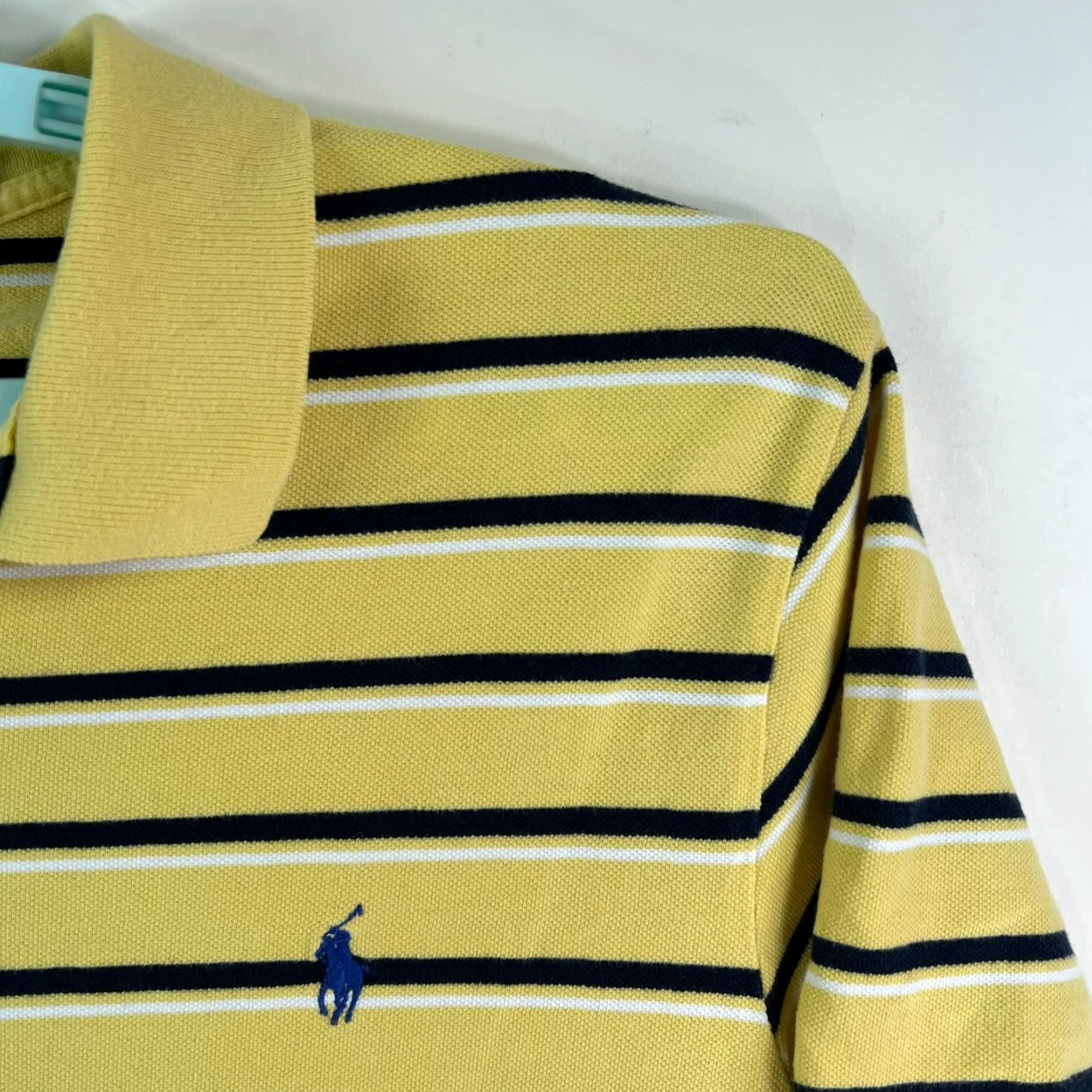 Ralph Lauren Ralph Lauren Polo Shirt Mens 2XL Short Sleeve Striped Yellow Custom Size US XXL / EU 58 / 5 - 2 Thumbnail