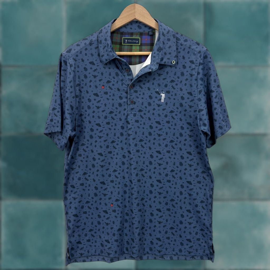 Vintage William Murray Shirt Mens Small Blue Bug Print Golf Polo Short Sleeve Novelty Size US S / EU 44-46 / 1 - 1 Thumbnail