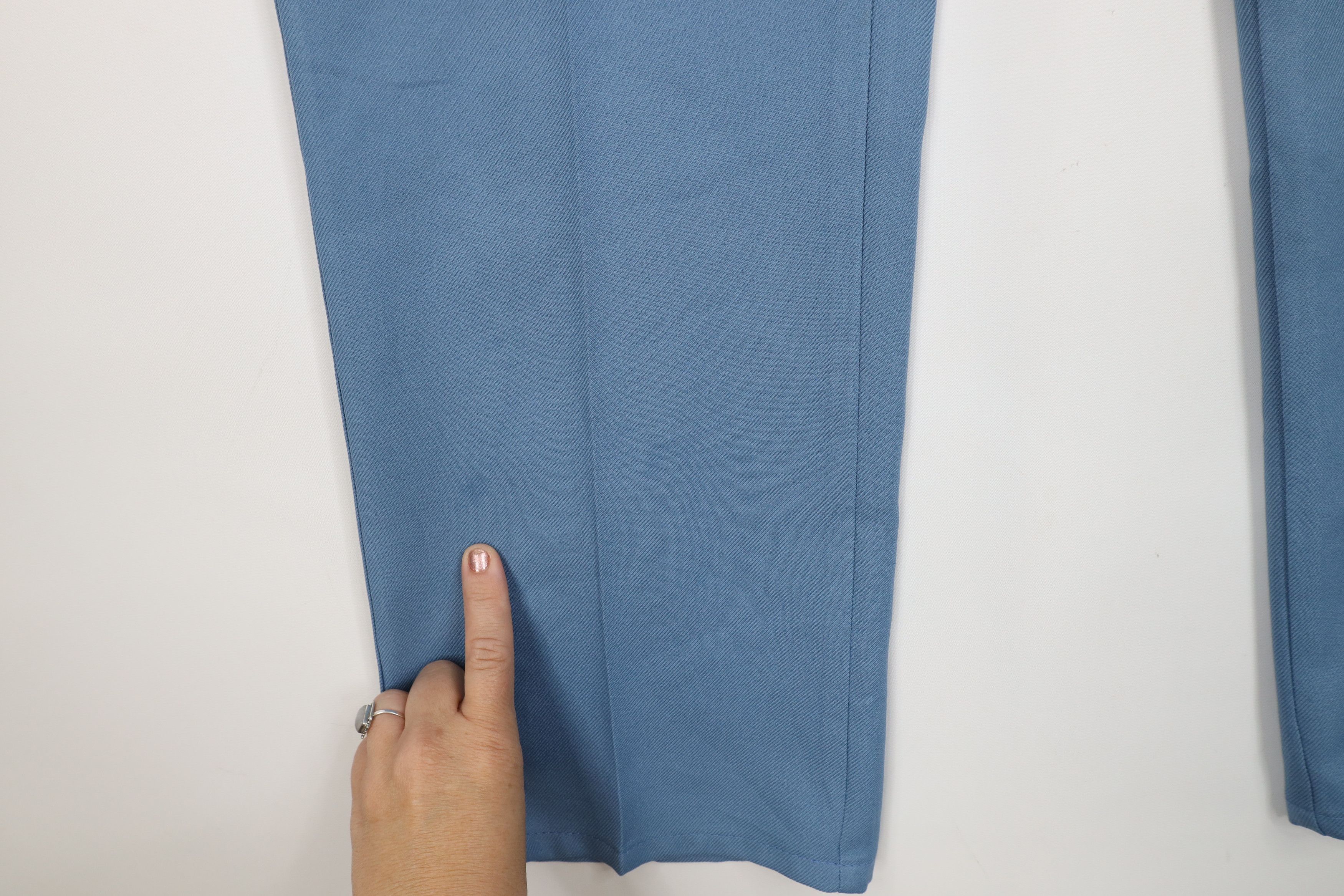 Vintage Vintage 70s Streetwear Knit Flared Wide Leg Chino Pants Blue Size US 36 / EU 52 - 5 Thumbnail