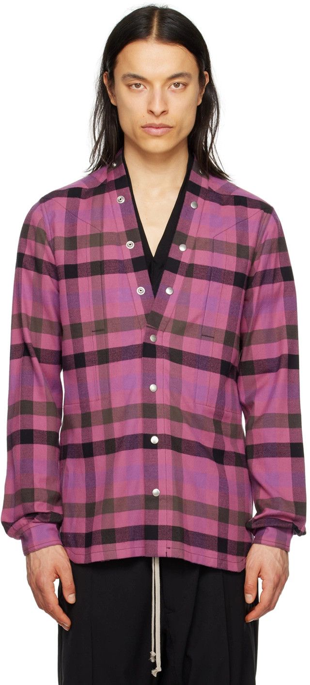 Rick Owens o1y0325 Checked Shirt in Multicolor Size US M / EU 48-50 / 2 - 1 Thumbnail