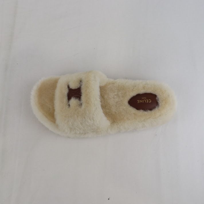 Celine o1rshd1 /dup/ Furry Slippers Slipper Fur Triomphe Size US 9 / IT 39 - 10 Thumbnail