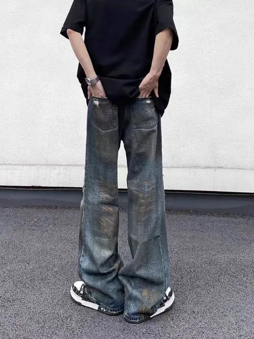 VIBE High street wasteland style ripped tie-dye baggy jeans Size US 30 / EU 46 - 5 Thumbnail