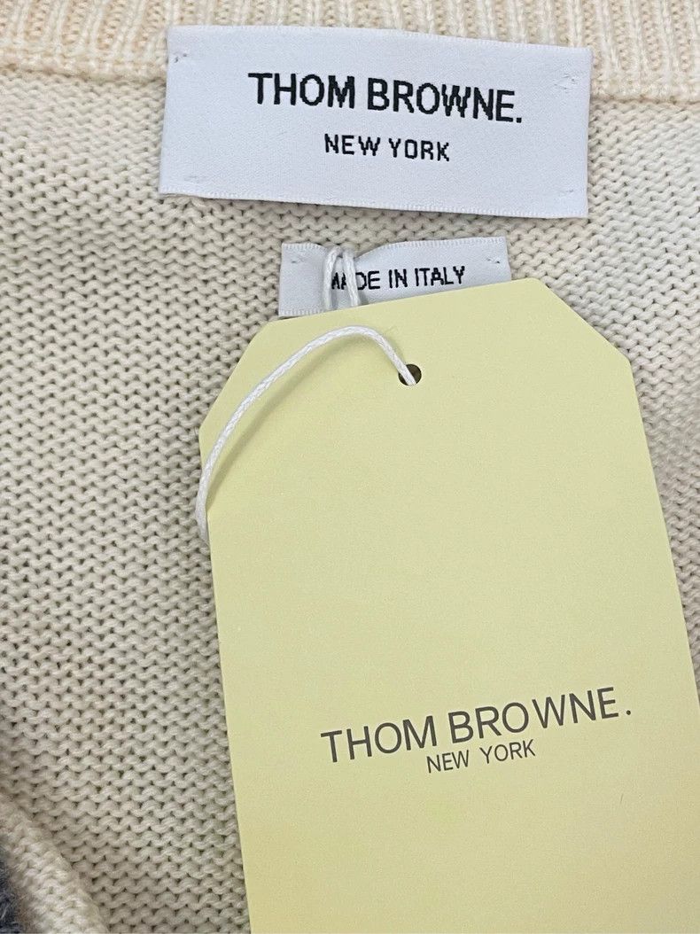 Thom Browne Thom Browne Size 00Oversize wool cardigan in off-white with Size US XS / EU 42 / 0 - 6 Thumbnail