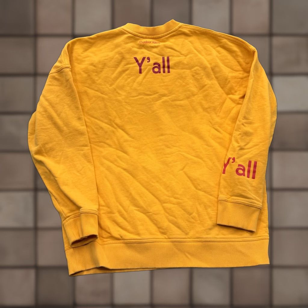 Outdoor Voices Outdoor Voices Sweatshirt Mens M Yellow Y'all Graphic Pullover Crewneck Knit Cotton Pullover Size US M / EU 48-50 / 2 - 1 Thumbnail