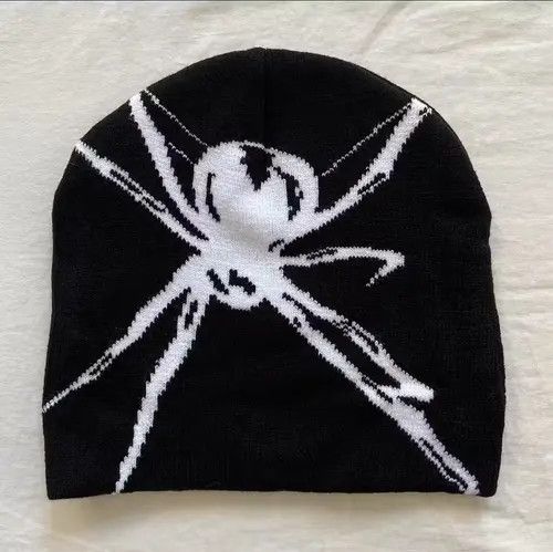 Designer × Japanese Brand Y2K 2000s grunge gothic punk spider black beanie Size ONE SIZE - 1 Thumbnail