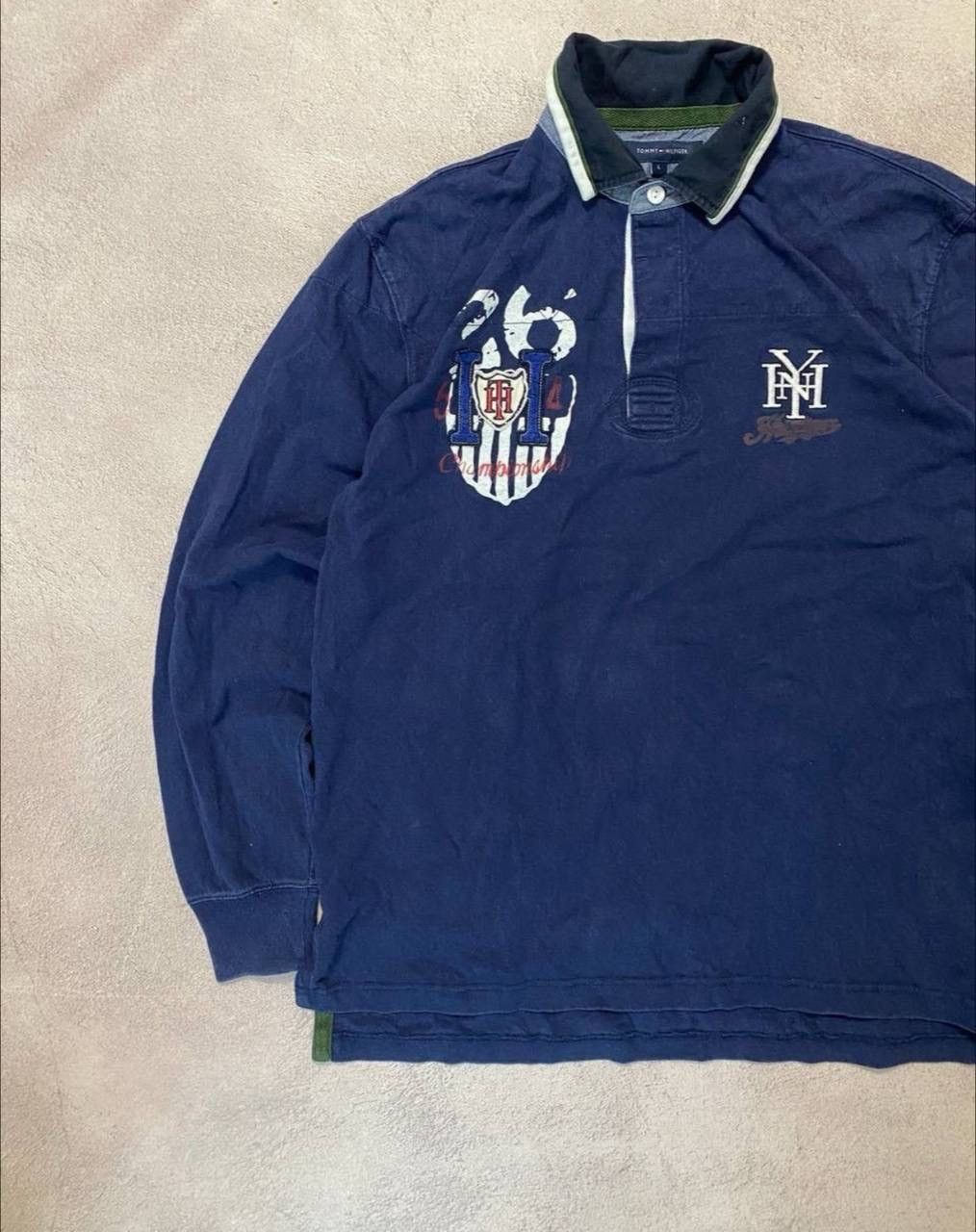 Polo Ralph Lauren × Vintage Vintage Polo Ralph Lauren style Distressed Rugby Sweatshirt Size US L / EU 52-54 / 3 - 2 Thumbnail