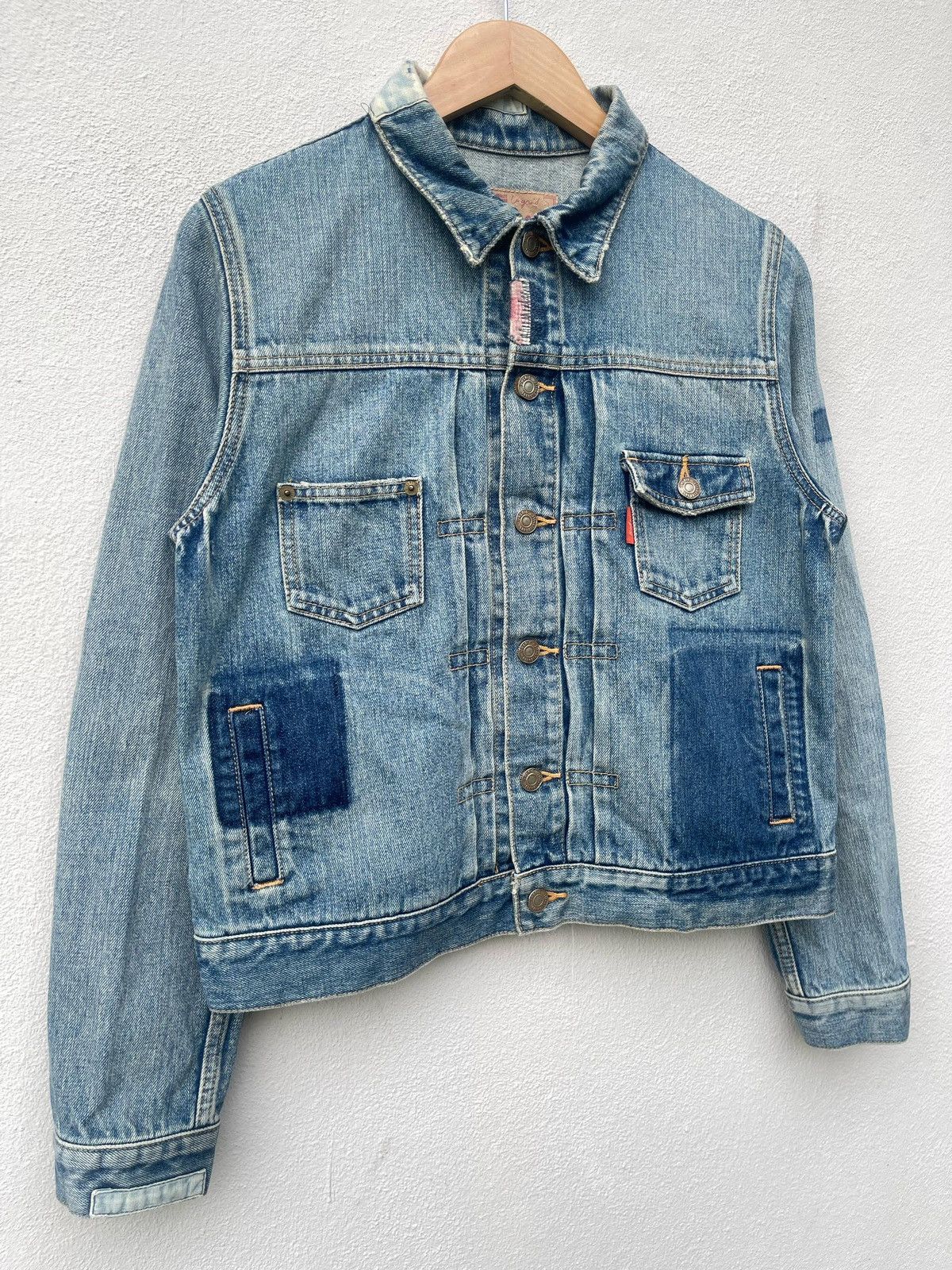 If Six Was Nine × Japanese Brand × Le Grande Bleu (L.G.B.) Ungrid Type-1 Trucker Boro Style Denim Jacket Size US M / EU 48-50 / 2 - 2 Thumbnail
