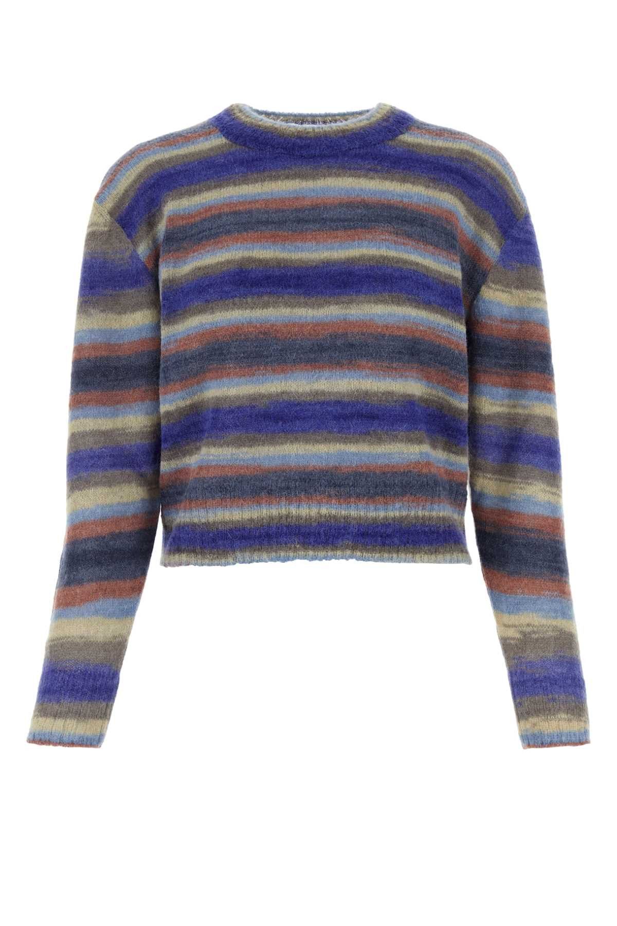 image of A P C Embroidered Mohair And Alpaca Blend Abby Sweater in Stripped, Women's (Size XS)