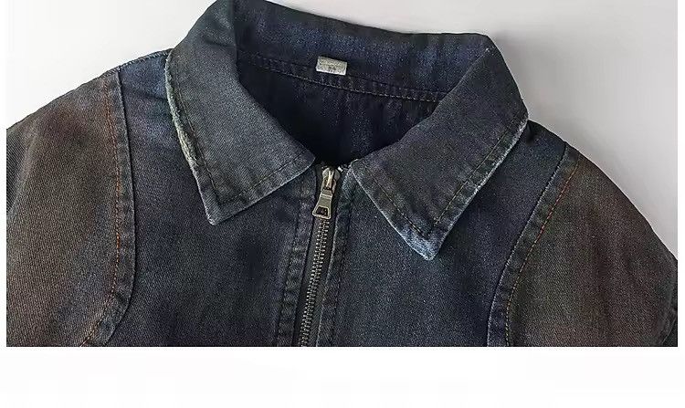 Japanese Brand Retro heavy distressed denim thickened dirty jacket Size US L / EU 52-54 / 3 - 3 Thumbnail