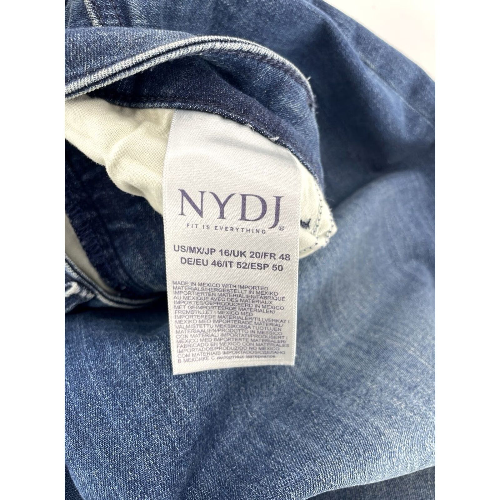 NYDJ NYDJ Marilyn Crop Jeans Women Size 16 Blue Fray Cuff Cropped Everyday Normcore Size 38" / US 16 / IT 52 - 6 Thumbnail