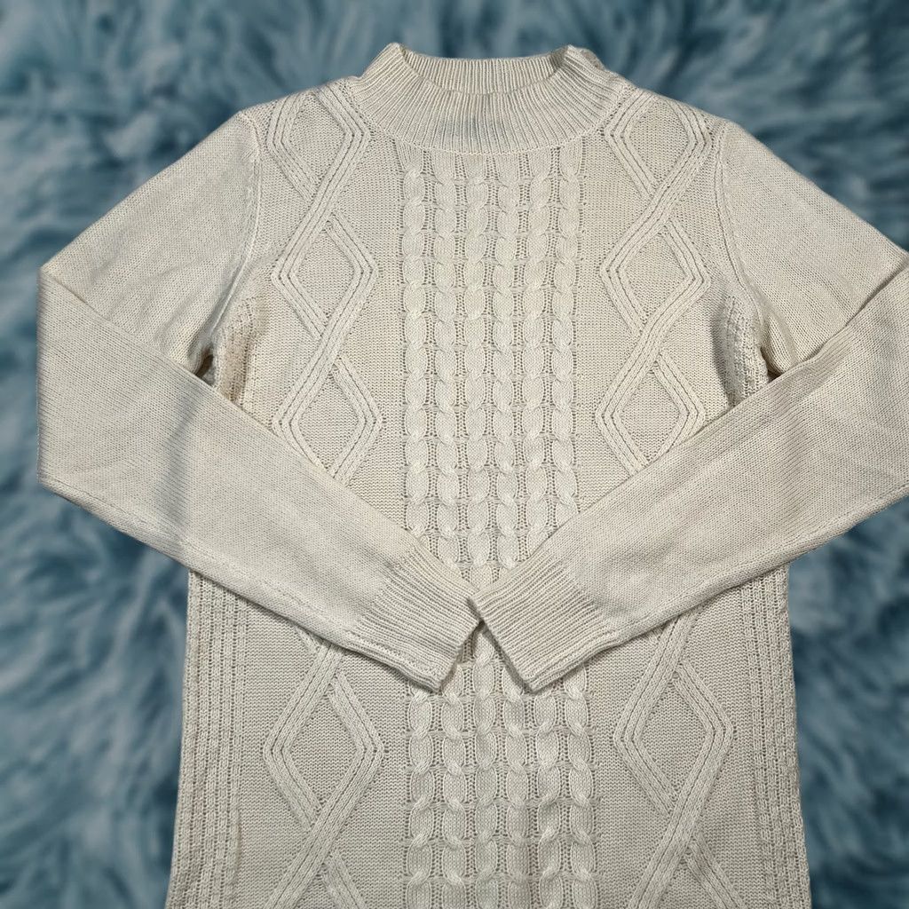 Shein SheIn Cable Knit Sweater Dress Women's Size S Knee Length Beige Size S / US 4 / IT 40 - 1 Thumbnail