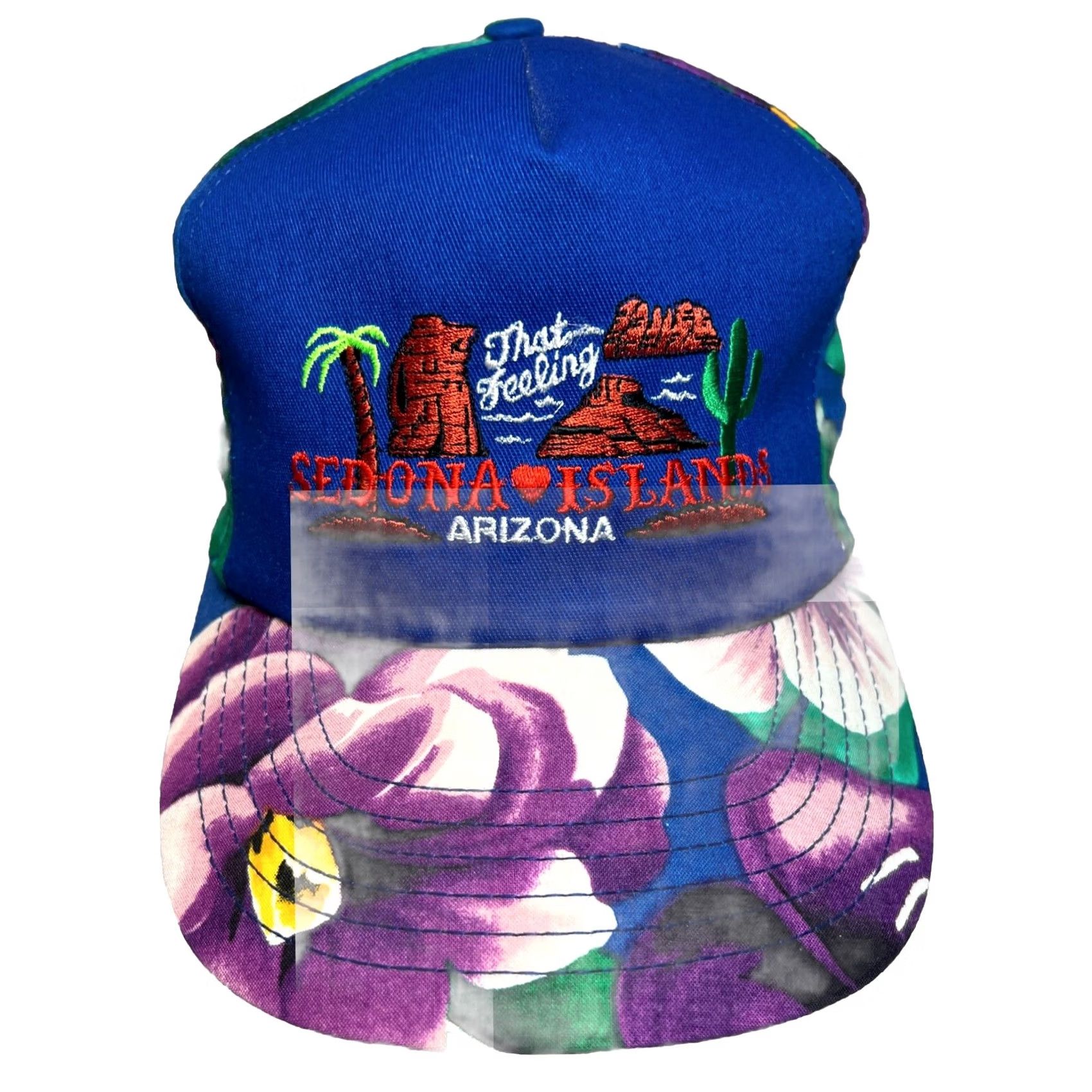 Vintage VINTAGE SEDONA ISLANDS Arizona hat floral blue adjustable snapback cap Made USA Men Casual Nature Baseball Cap Size ONE SIZE - 2 Thumbnail