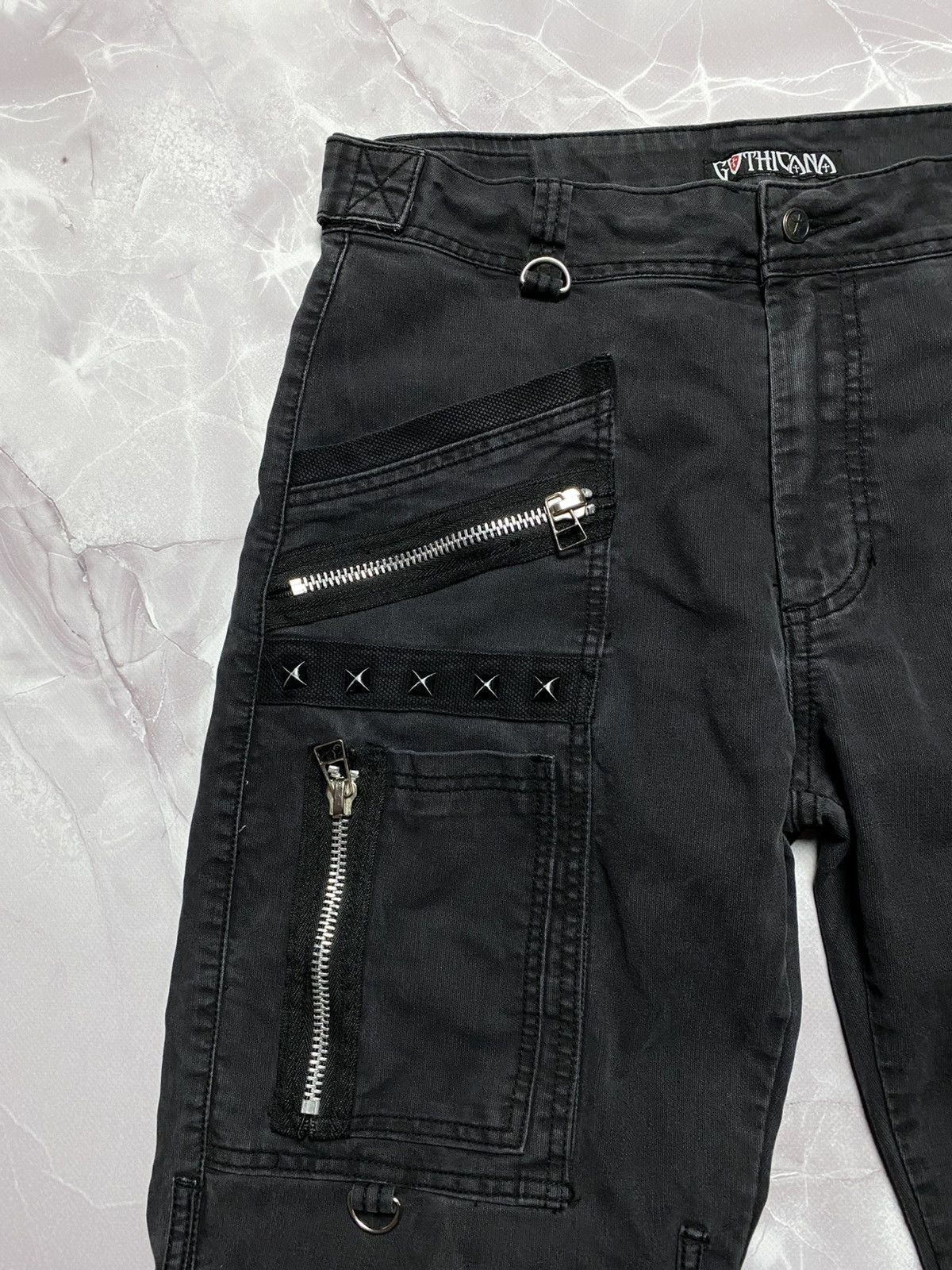 Other Gothicana Bondage Strap Cargo Pants Y2K Opium Mens Sz 34x34 Size US 34 / EU 50 - 4 Thumbnail