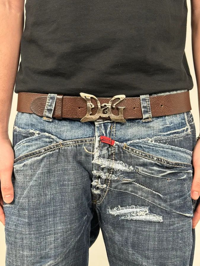 Dolce & Gabbana SS2004 Dolce & Gabbana Art Nouveau Brown Leather Belt Size ONE SIZE - 1 Thumbnail