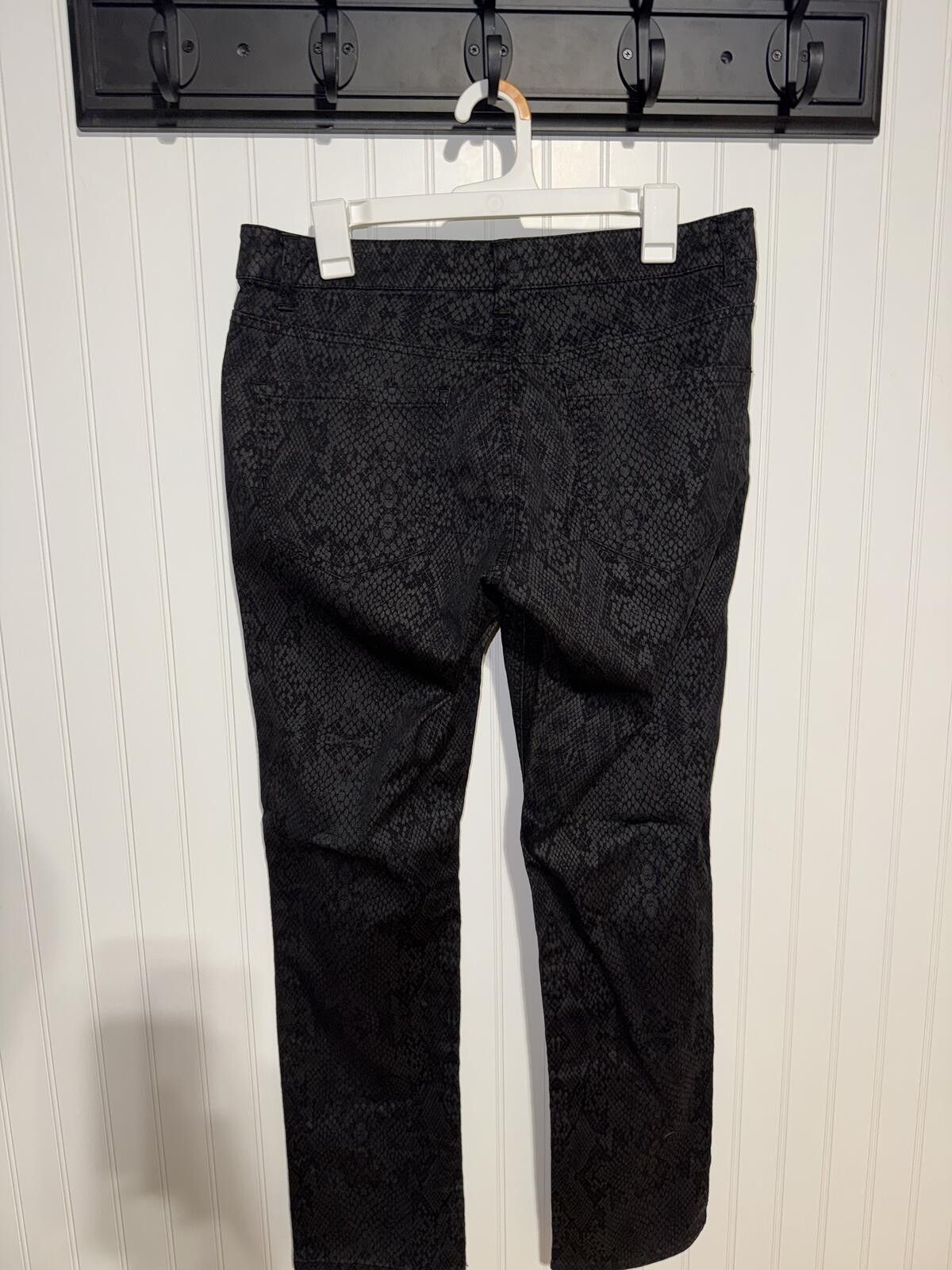Other Liverpool Women's 12 Black Snake Print Skinny Stretch Jeans Size 34" / US 12 / IT 48 - 3 Thumbnail