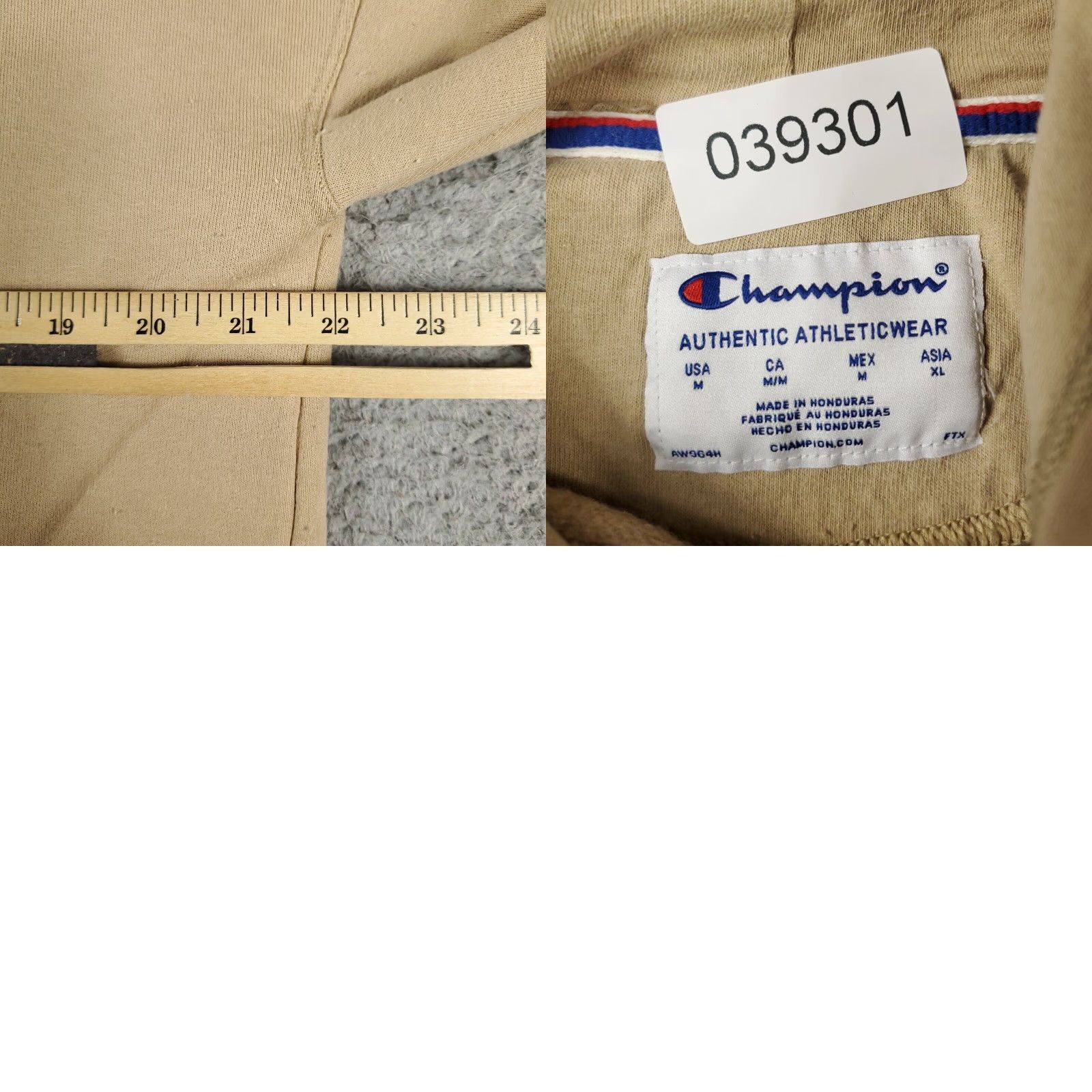 Champion Champion Beige Pullover Hoodie Sweatshirt Womens Medium Cotton Blend Size M / US 6-8 / IT 42-44 - 8 Thumbnail